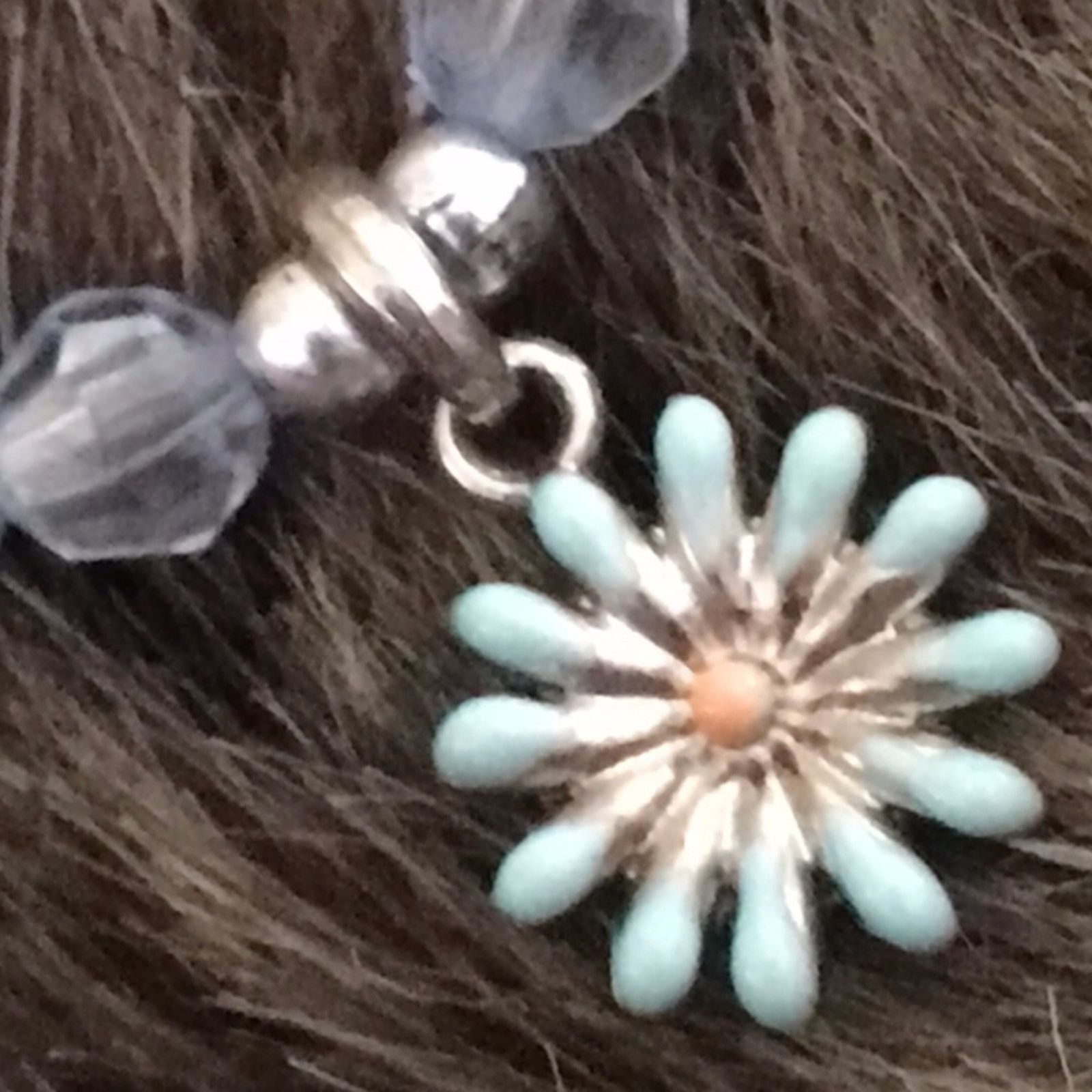 Jewelry Blue floral faceted bead fabric cord necklace Size ONE SIZE - 7 Thumbnail