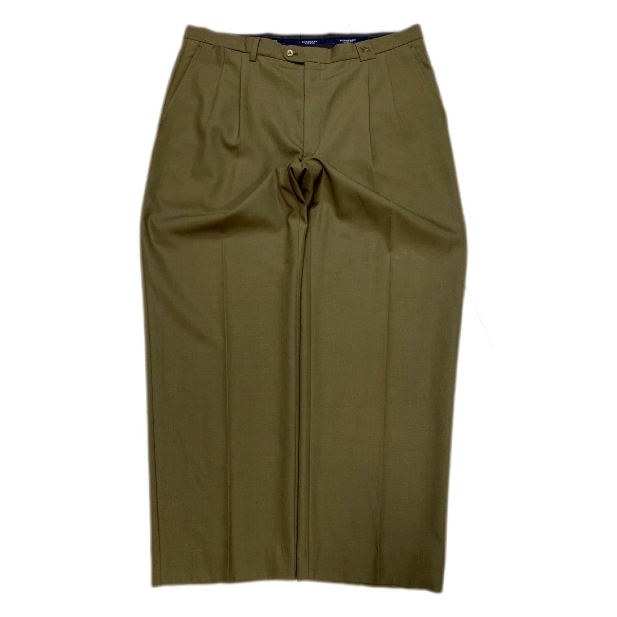 Y2k 00s Vintage Green khaki Burberry wool trousers slack