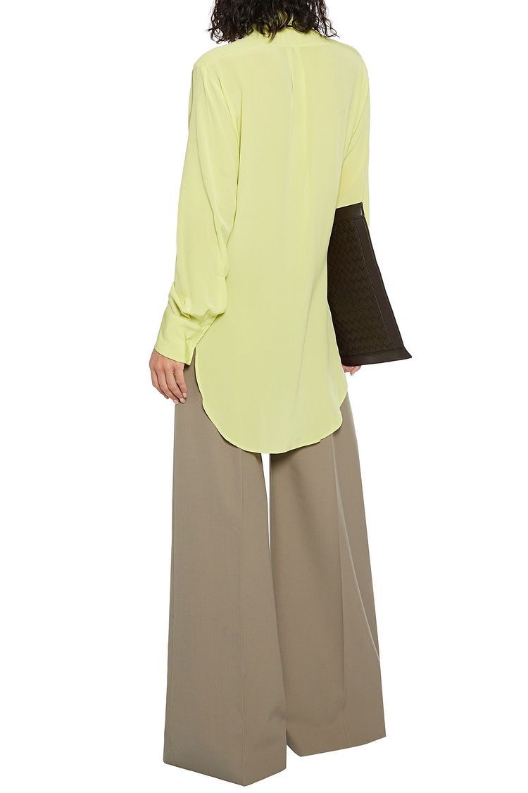 Bottega Veneta o1y0725 Silk Shirt in Light Green Size S / US 4 / IT 40 - 3 Thumbnail