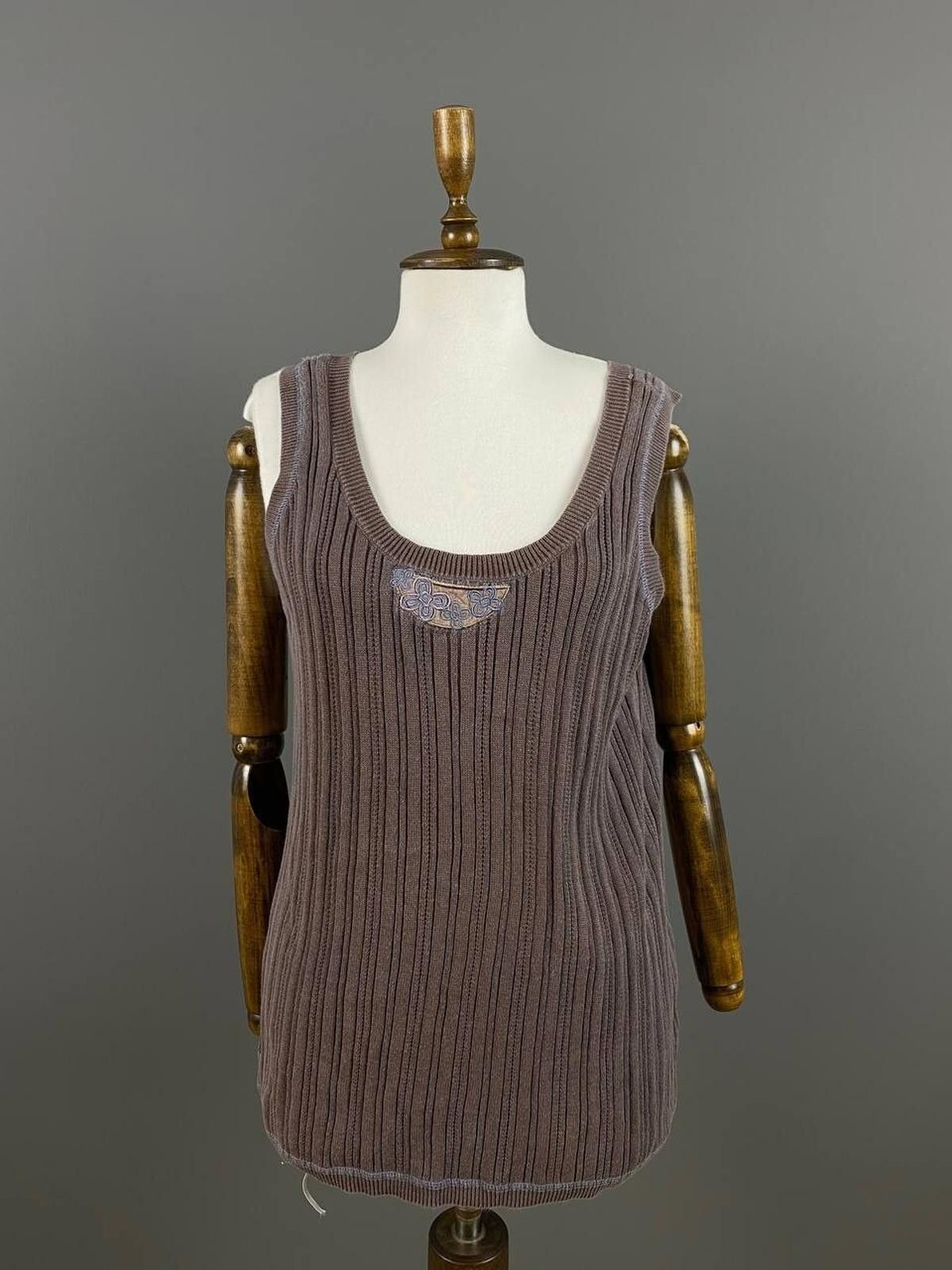 Designer Gudrun Sjoden Brown Sleeveless Tunic Blouson Dress Size XL Size XL / US 12-14 / IT 48-50 - 1 Thumbnail