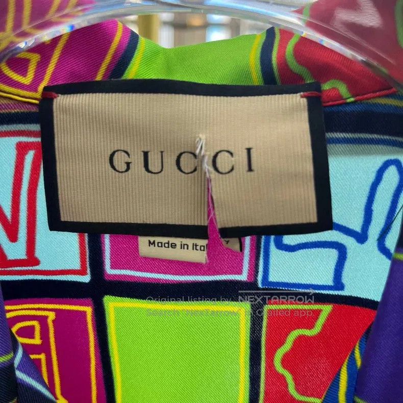Gucci Gucci Multi-coloured letter plaid full-print twill silk sh Size US S / EU 44-46 / 1 - 3 Thumbnail