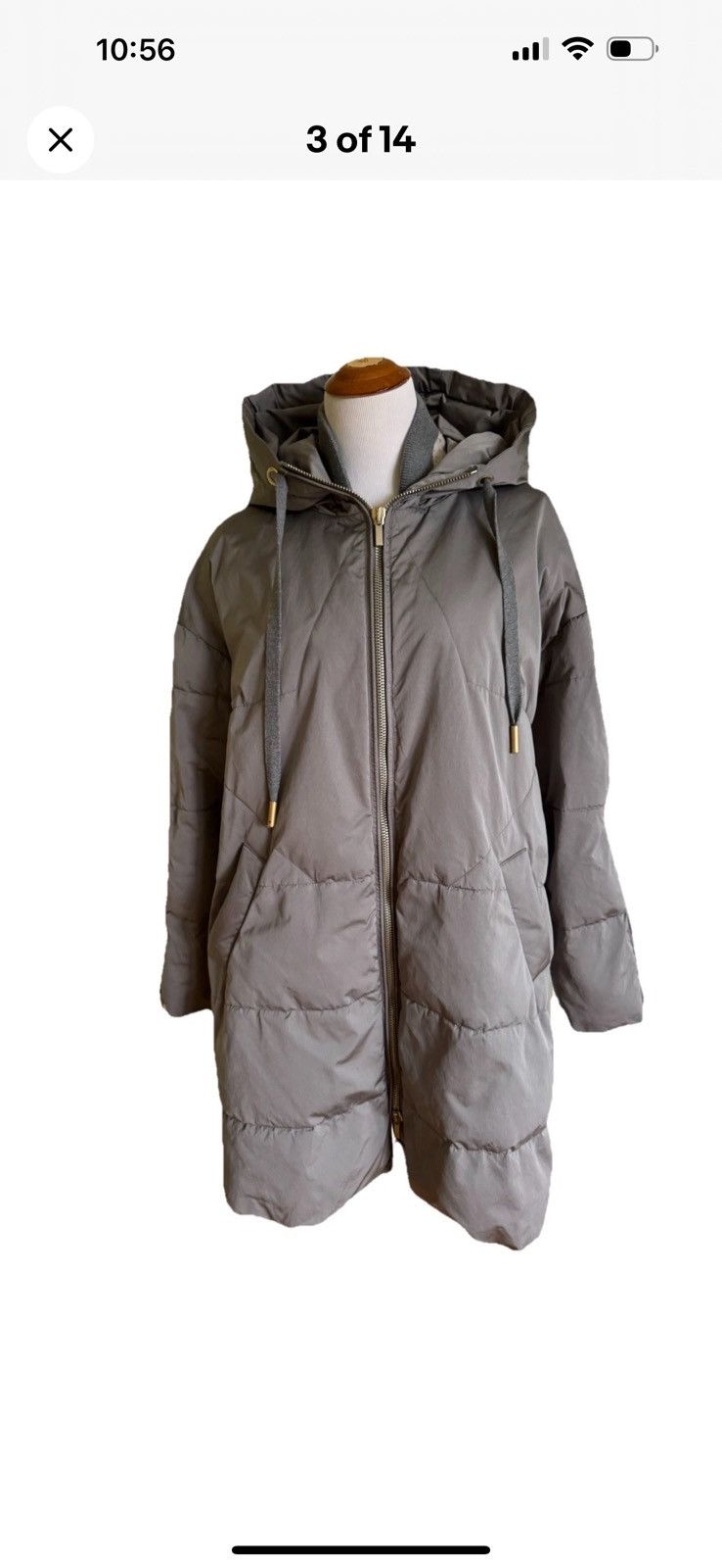 Other LORENA ANTONIAZZI Women Gray Oversized Puffer Jacket 8-10/44 Size M / US 6-8 / IT 42-44 - 3 Thumbnail