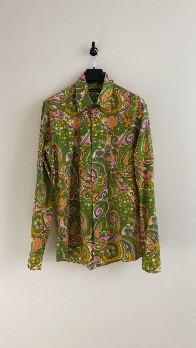 Dolce & Gabbana Green Paisley Long Sleeve Button Up Shirt EU 44 Size US S / EU 44-46 / 1 - 4 Thumbnail