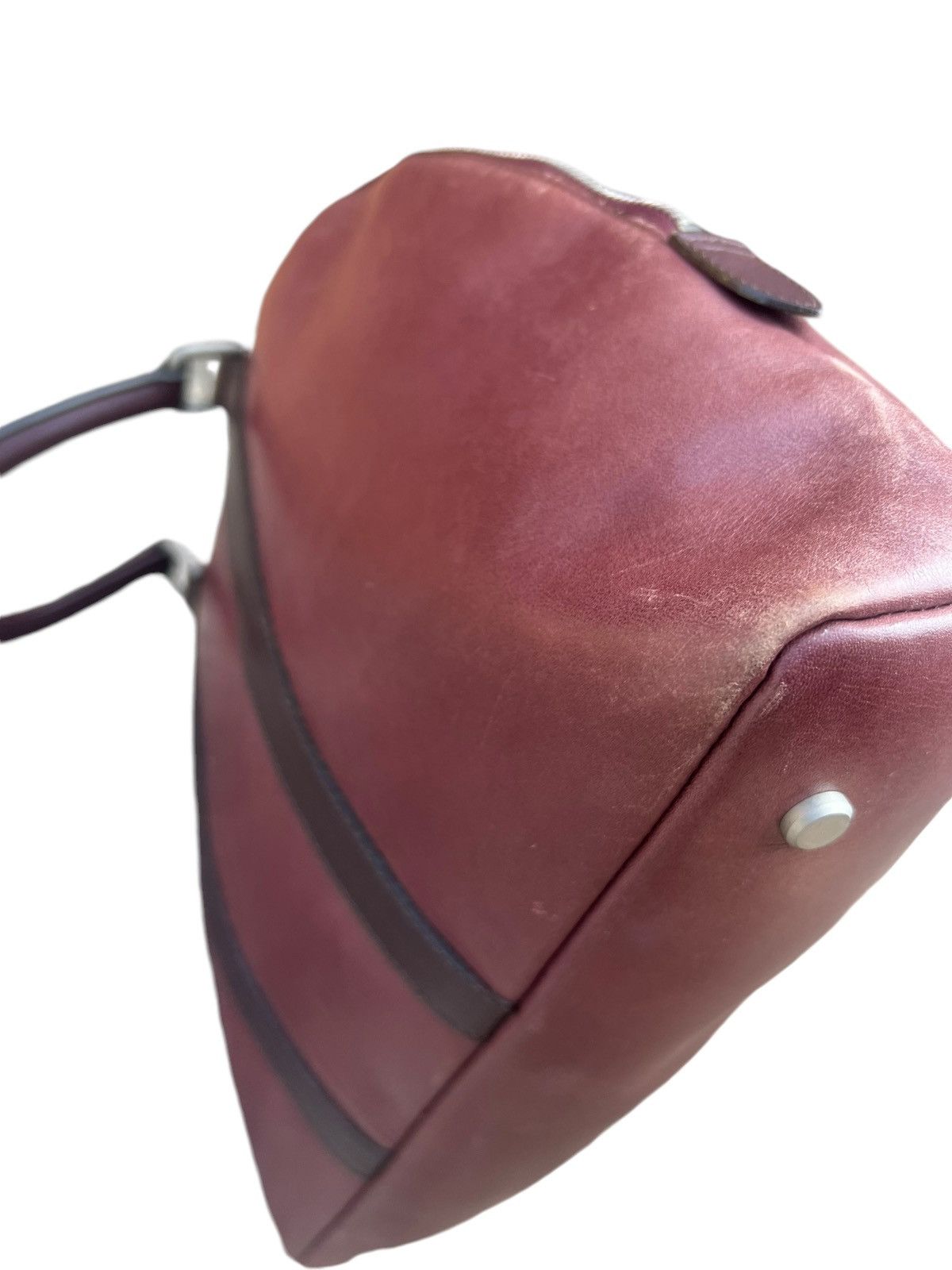 agnes b. Vintage Agnes B. Voyage Distress Fade Patina Leather Bag Size ONE SIZE - 12 Thumbnail