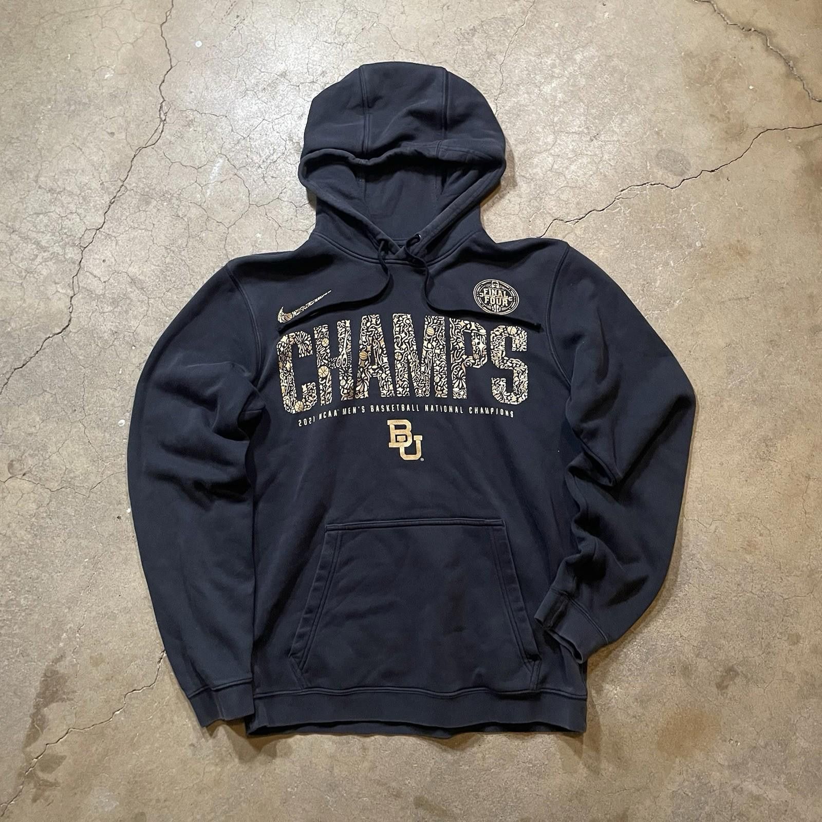 Nike Nike Baylor Bears Hoodie M Adult Black Final Four Champs Men Size ONE SIZE - 1 Thumbnail