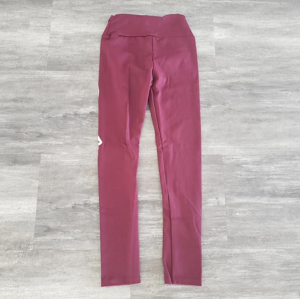 Designer Dark Burgundy VS Pink Athletic Legging Size 28" / US 6 / IT 42 - 2 Thumbnail