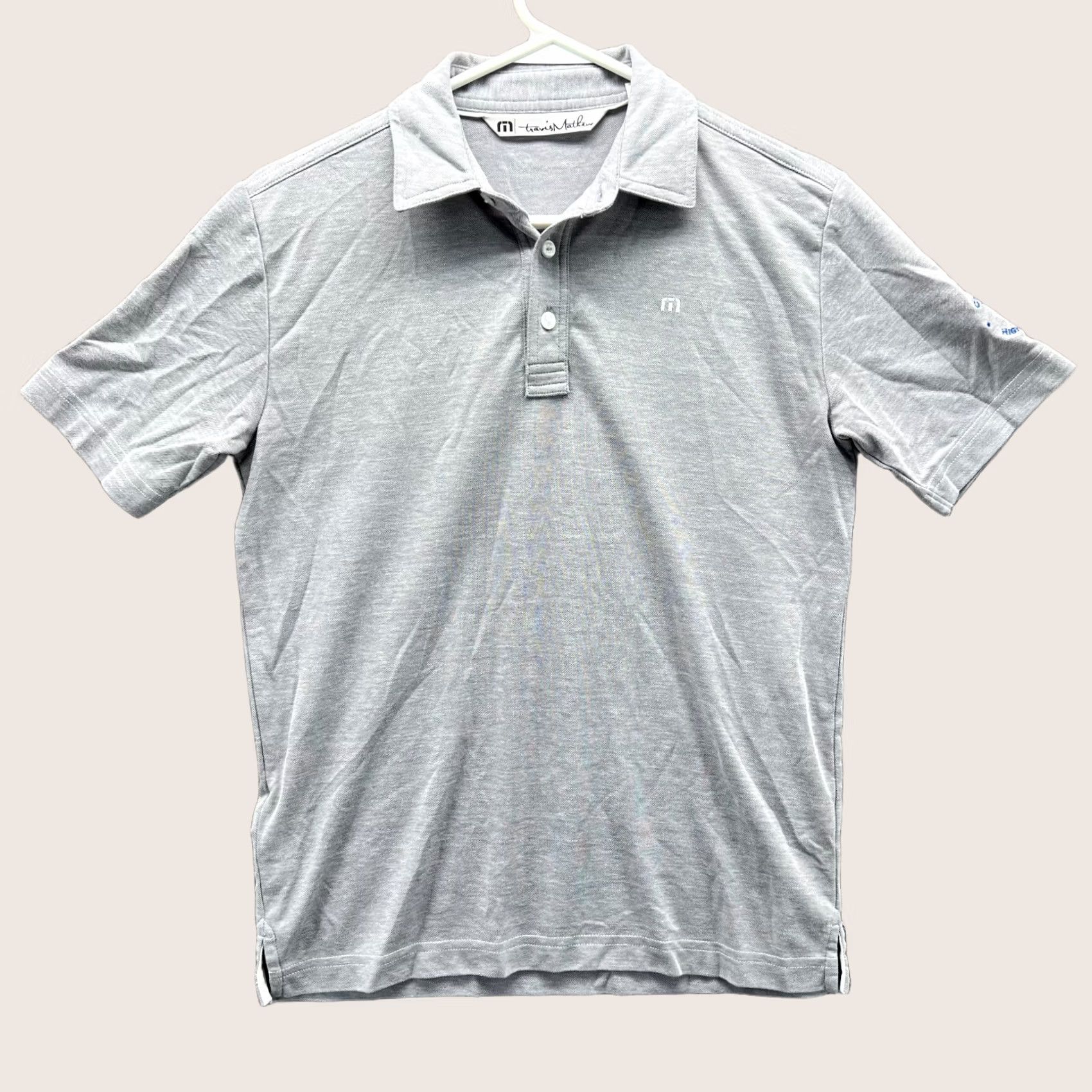 TravisMathew Travis Mathew Polo Shirt Mens Medium Gray Pinstriped Golf Chicago Highlands Shirt Size US M / EU 48-50 / 2 - 1 Thumbnail