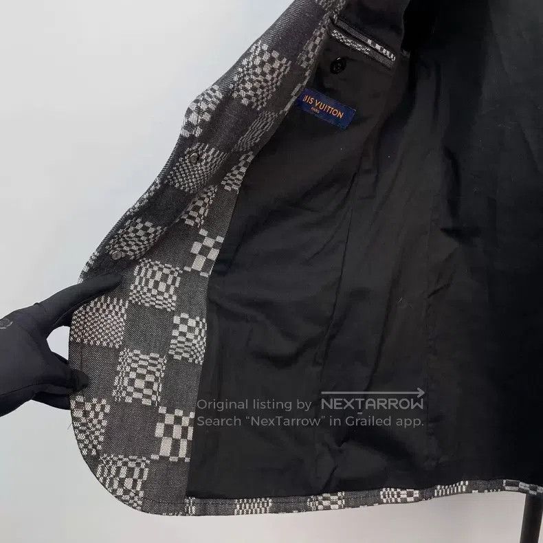 Louis Vuitton Louis Vuitton Grey checkerboard leather logo denim jacket Size US M / EU 48-50 / 2 - 4 Thumbnail