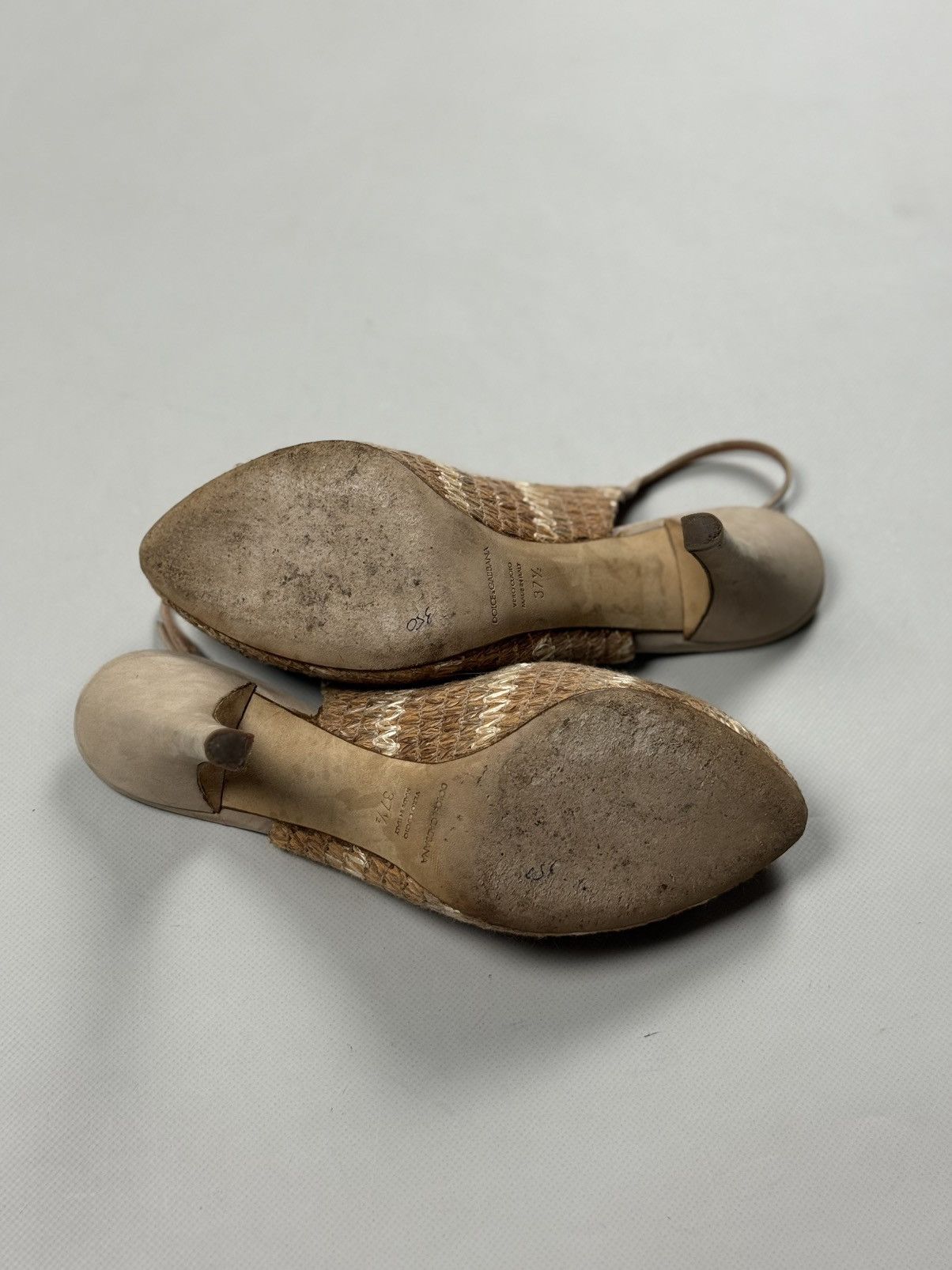 Dolce & Gabbana Dolce & Gabbana Raffia Sling Back Heels Pumps Size 37.5 Size US 7.5 / IT 37.5 - 19 Thumbnail