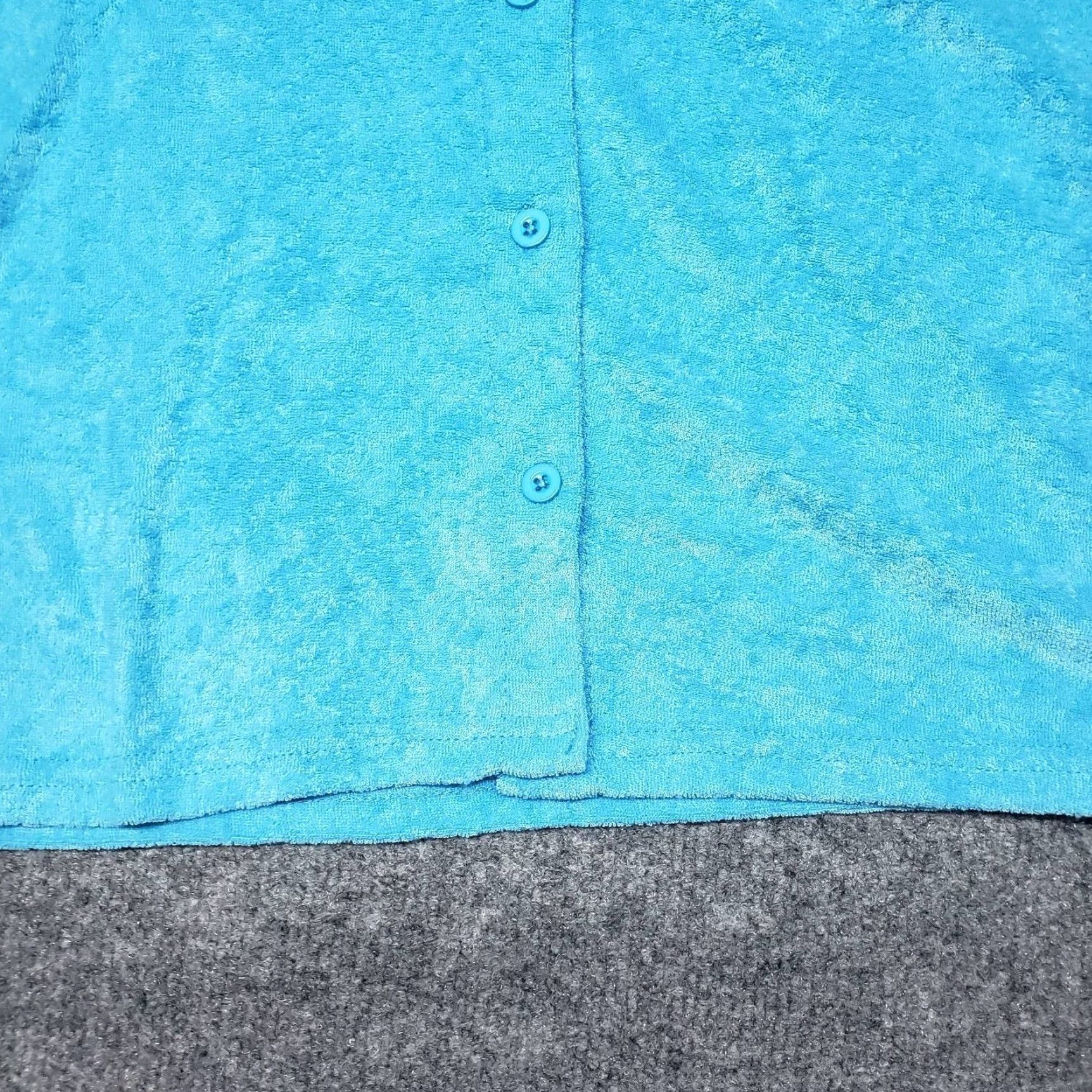 Vintage Rue21 Shirt Top Womens S Blue Terry Short Sleeve Button Up Pocket New Size S / US 4 / IT 40 - 5 Thumbnail