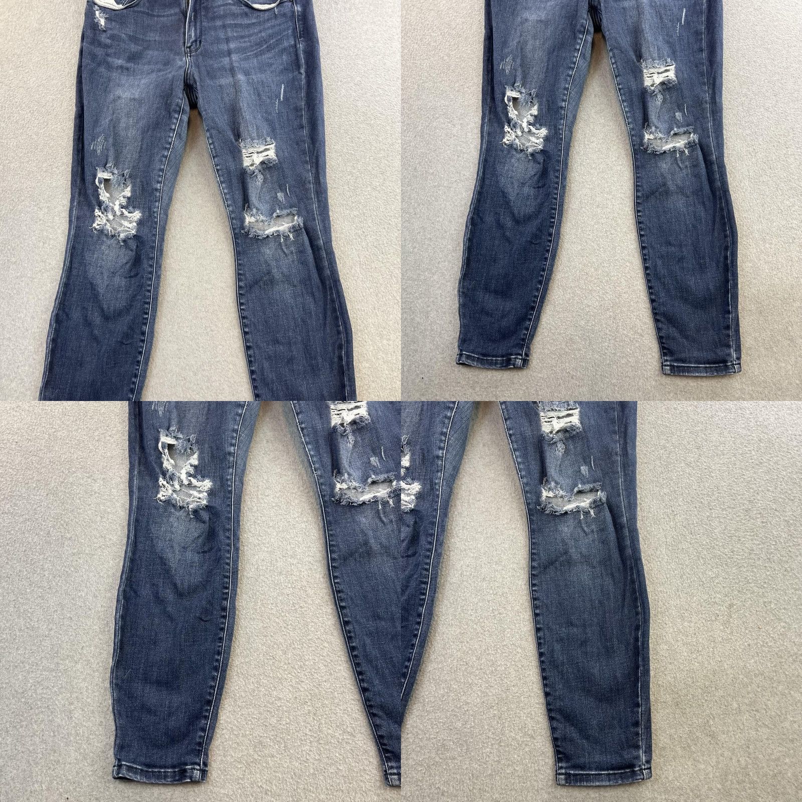 Vintage Judy Blue Jeans Womens 16W Blue Skinny Distressed Dark Wash Stretch Size 38" / US 16 / IT 52 - 8 Thumbnail