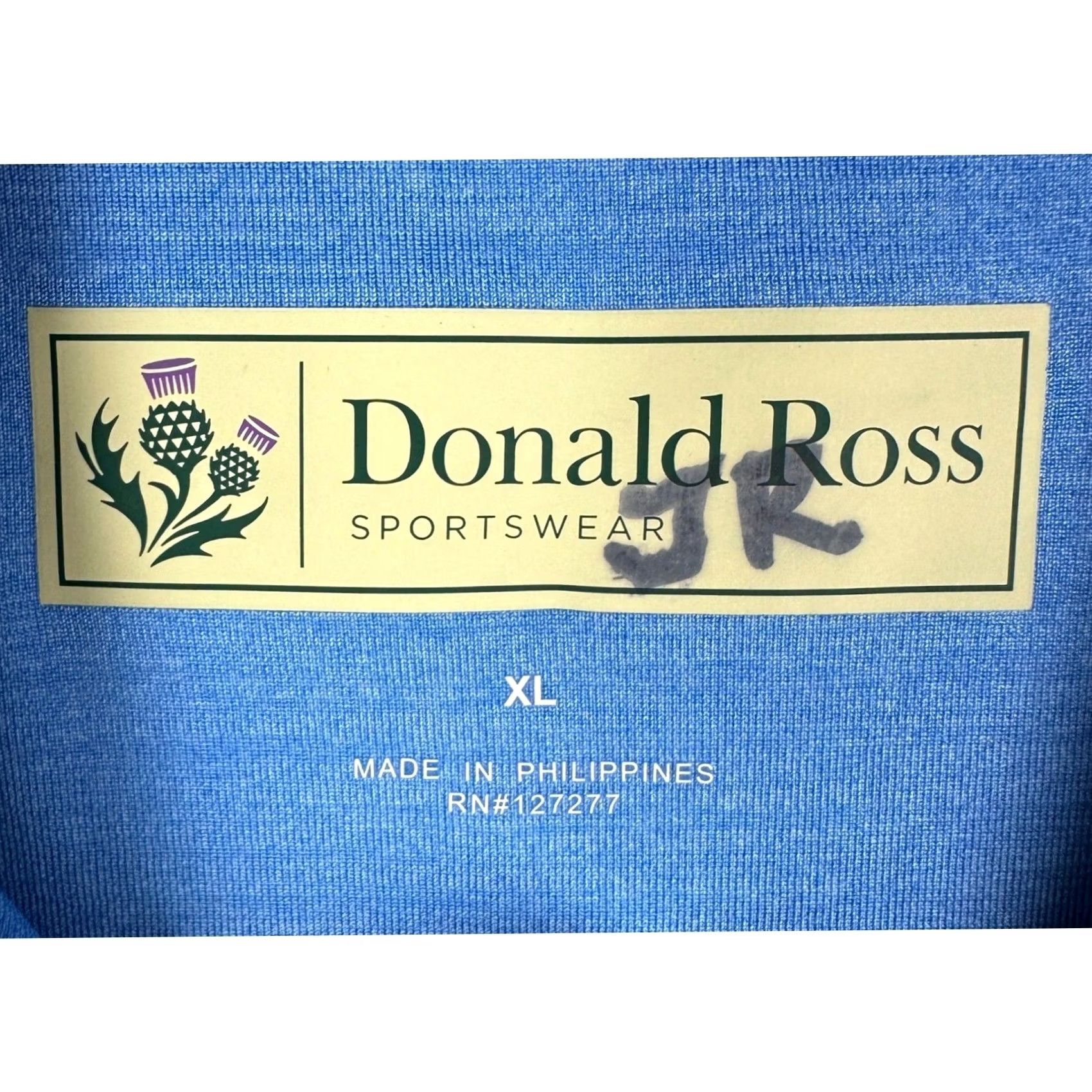 Logo 7 Donald Ross Mens XL Pullover Sweatshirt Zip Mock Neck Blue Logo Medallion The Club 1/4 Zip Golf Activewear Stretch Size US XL / EU 56 / 4 - 4 Thumbnail