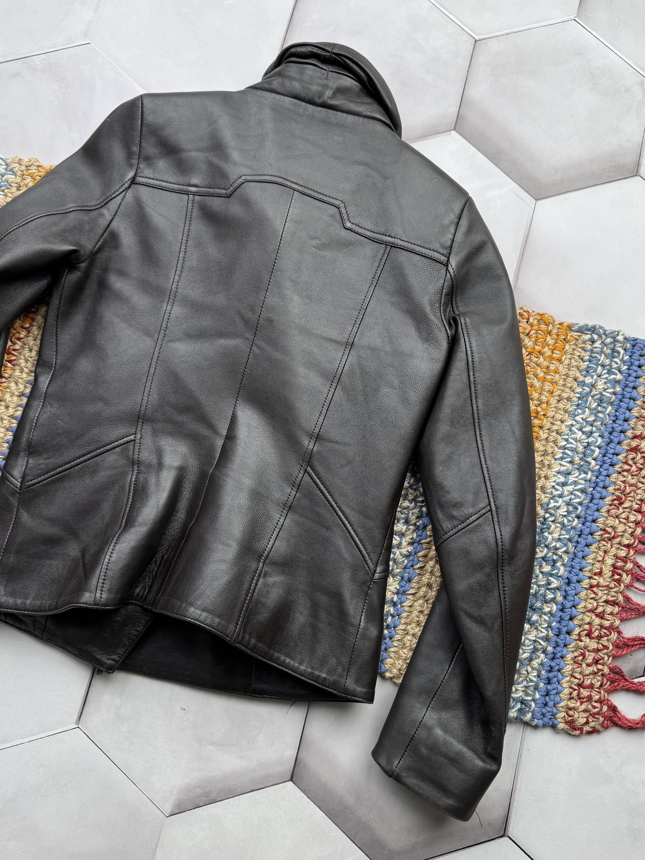 Vintage Vintage Cropped Leather Cargo Jacket Size XS / US 0-2 / IT 36-38 - 9 Thumbnail
