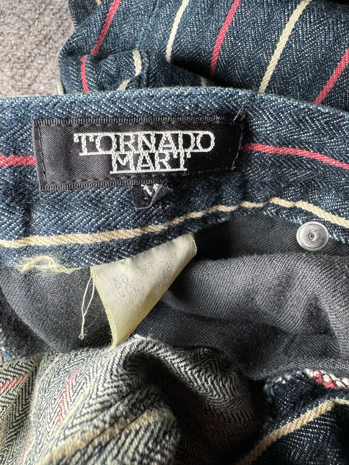 Tornado Mart Tornado Mart Pinstripe Flare Denim Size US 29 - 7 Thumbnail