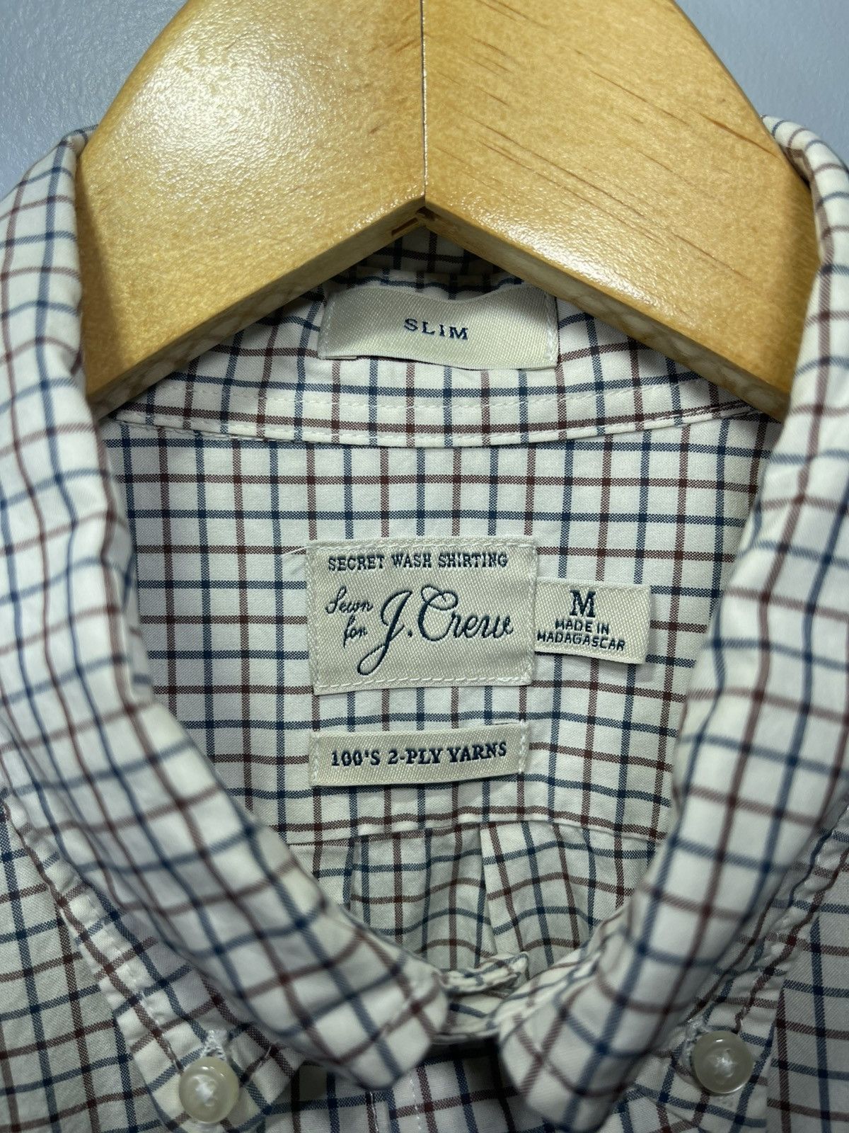 J.Crew J Crew Shirt Men’s Sz M Slim Fit Check Secret Wash Poplin Size US M / EU 48-50 / 2 - 3 Thumbnail
