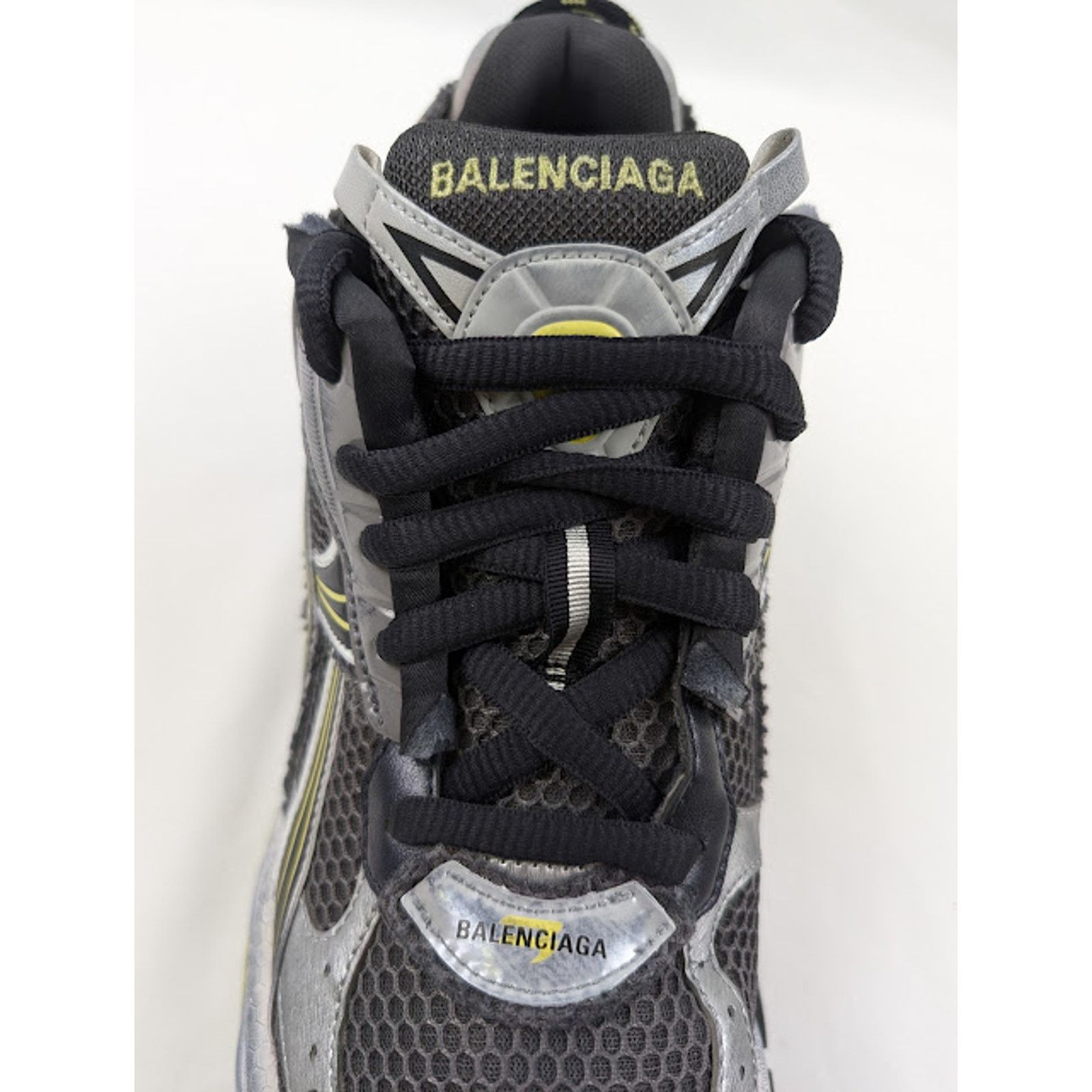 Balenciaga o1rshd1 Runner Mesh/Rubber/W Sneakers in DK Grey/Yel/White Size US 13 / EU 46 - 5 Thumbnail