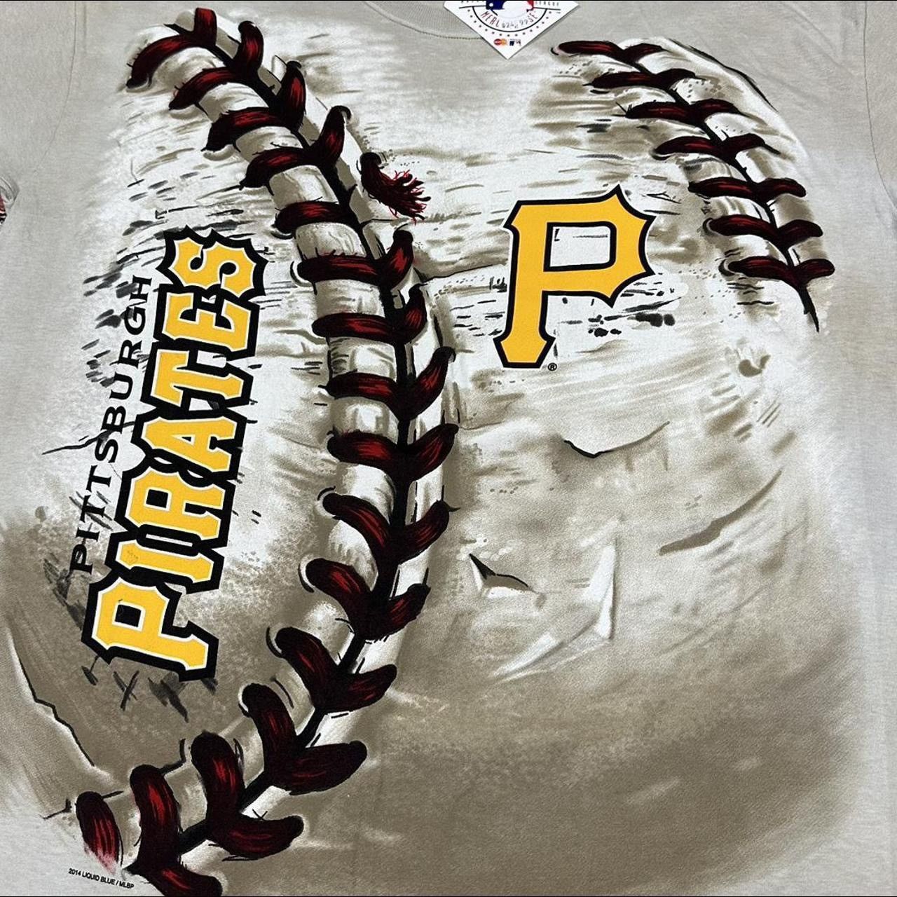 MLB Liquid Blue Pittsburgh Pirates Baseball Tie Dye T-Shirt 2014 Size US XL / EU 56 / 4 - 4 Thumbnail