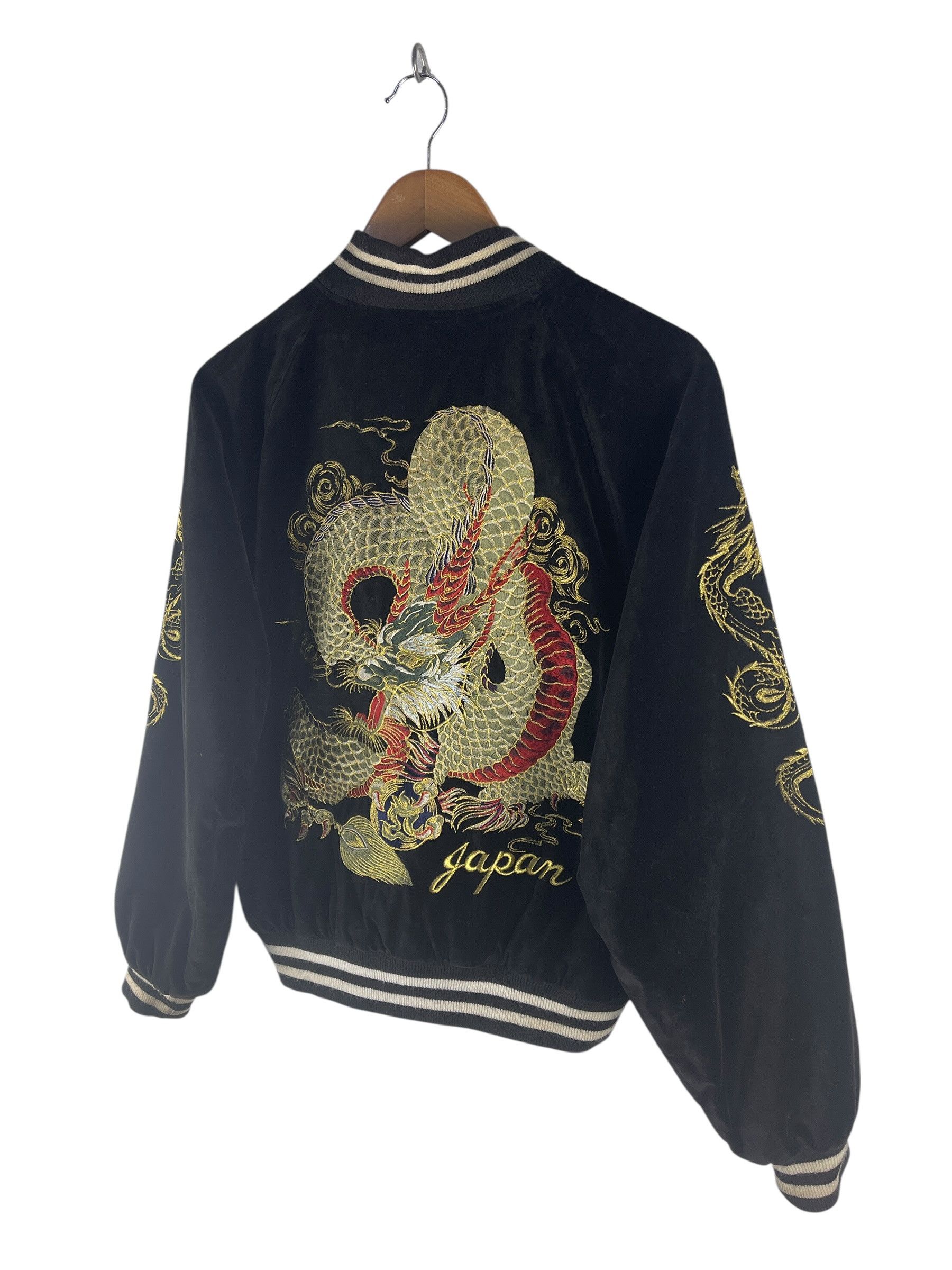 Japanese Brand Vintage Hoshihime Dragon Sukajan Jacket Black Velvet Feel Size US L / EU 52-54 / 3 - 9 Thumbnail