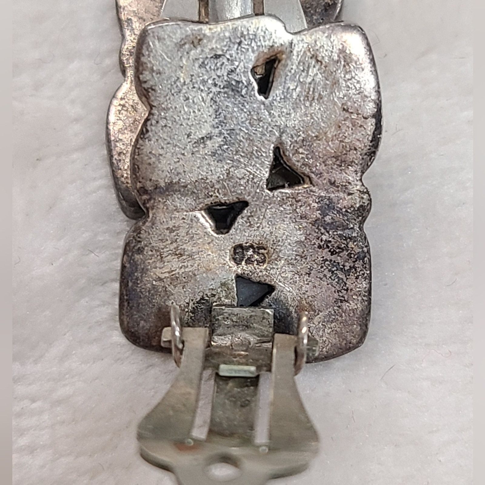 Vintage Vintage Southwestern Sterling Silver & Mixed Stone Earrings Size ONE SIZE - 2 Thumbnail