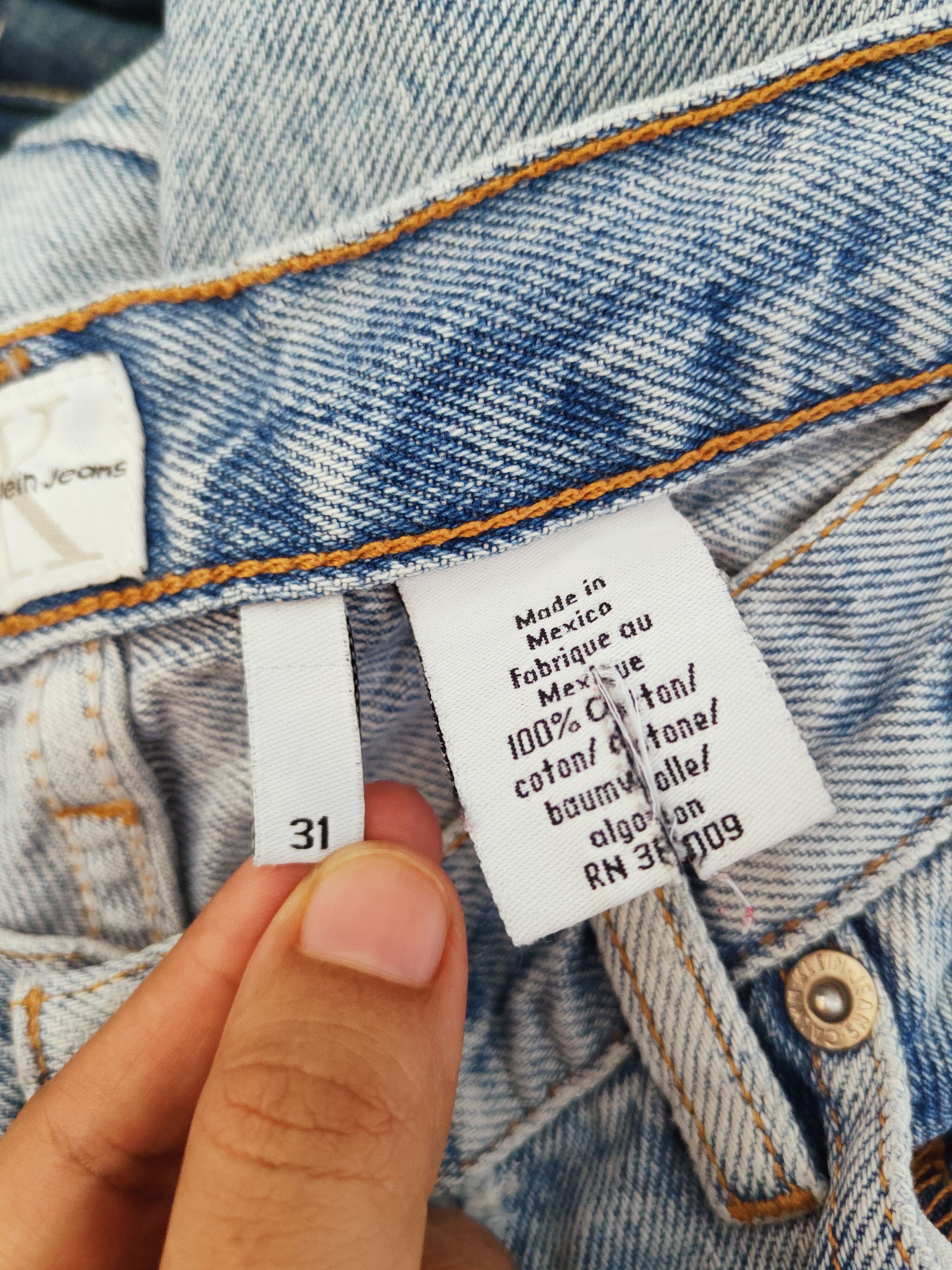 Calvin Klein × Vintage Calvin Klein Blue Faded Distressed Ripped Jeans Size US 31 - 17 Thumbnail
