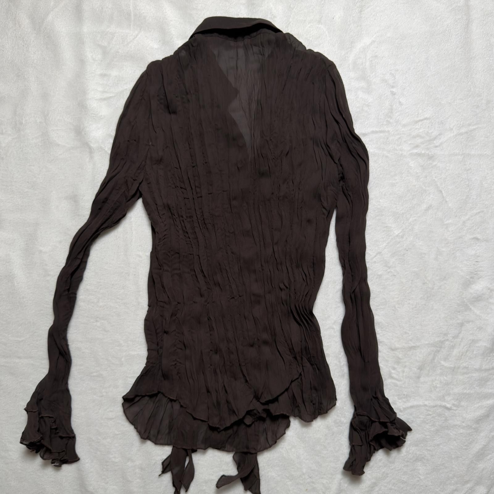 Other Violet and Clarie Y2K Fairy Grunge Brown Ruffle Blouse Size S / US 4 / IT 40 - 3 Thumbnail