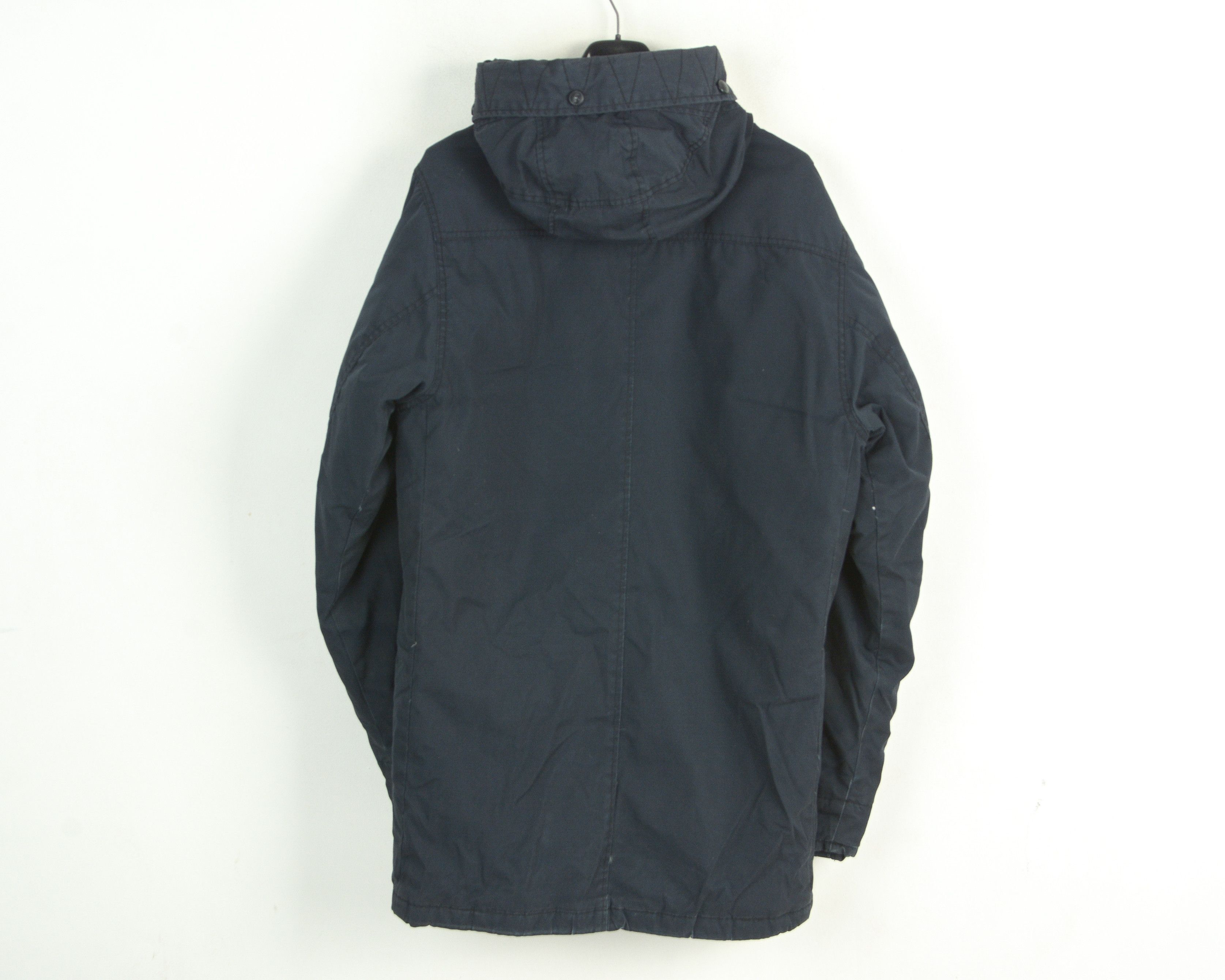 G-Star Hooded Parka Jacket Coat L Polyester Cotton Blue Zip Button Size US L / EU 52-54 / 3 - 3 Thumbnail