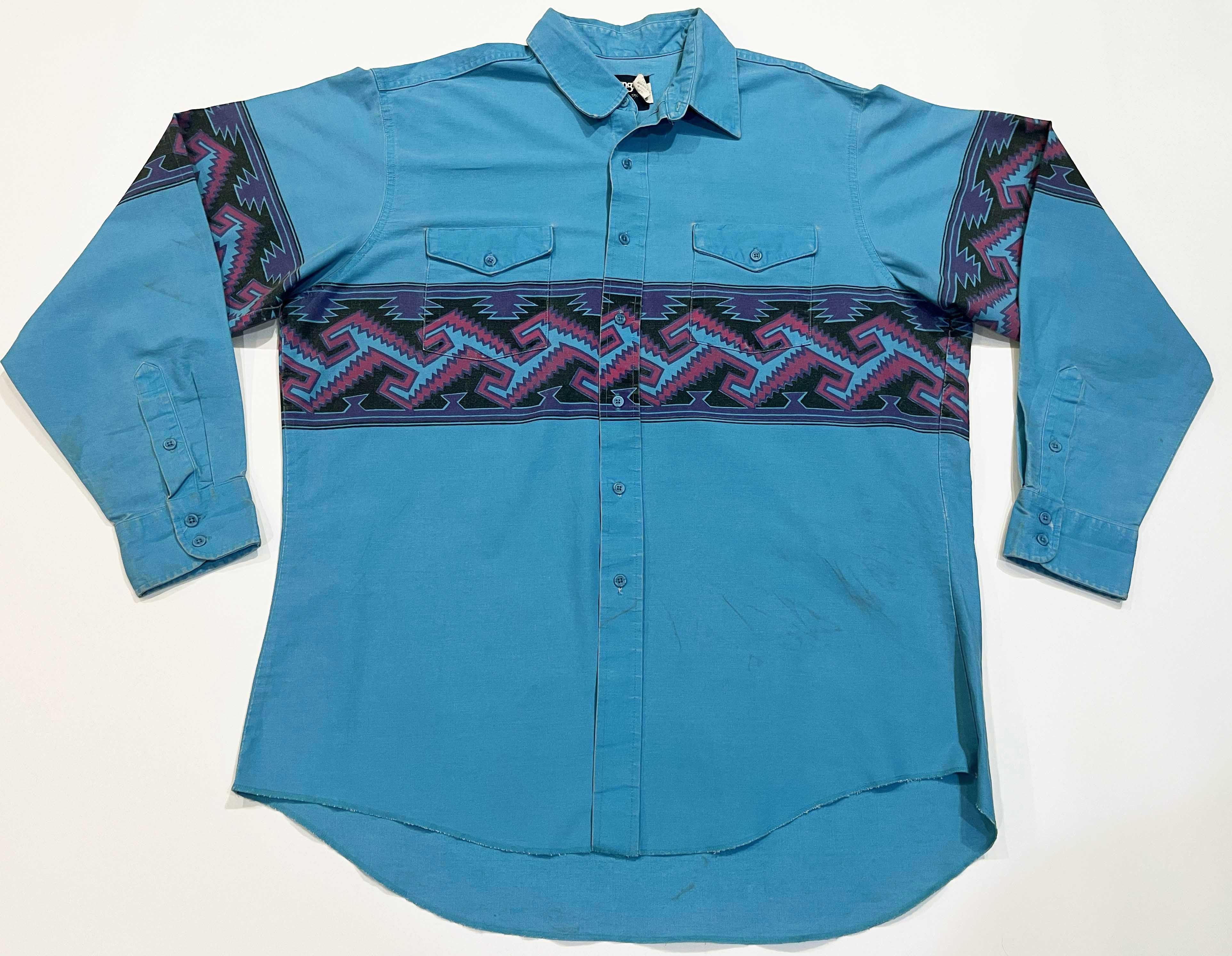 Vintage × Wrangler Vintage Wrangler Brushpopper Western Cowboy Aztec Shirt Size US L / EU 52-54 / 3 - 1 Thumbnail