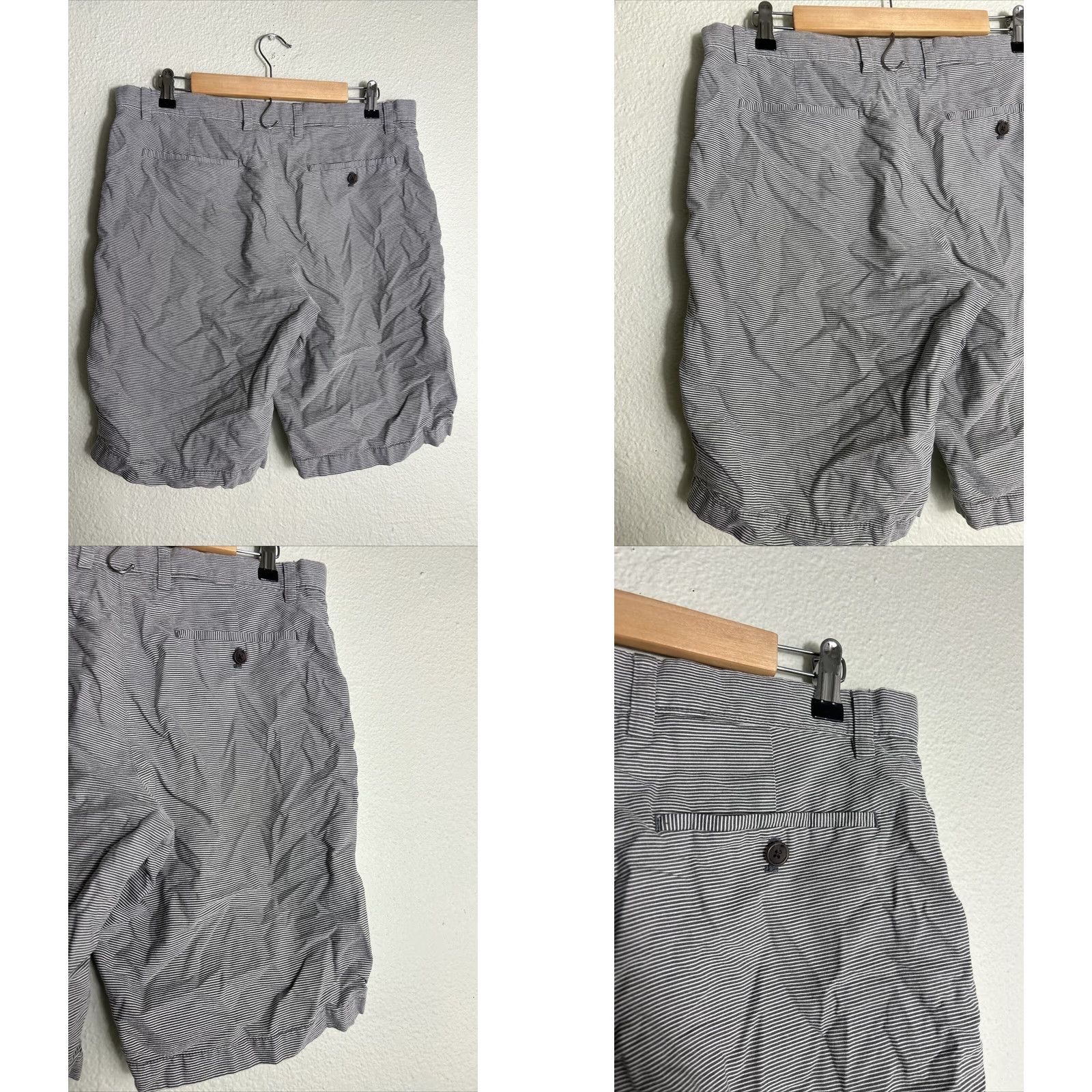 Banana Republic Banana Republic Cotton Shorts Blue White Striped 34 Men Regular 11" Chino Colorful 34x11 Size US 34 / EU 50 - 8 Thumbnail