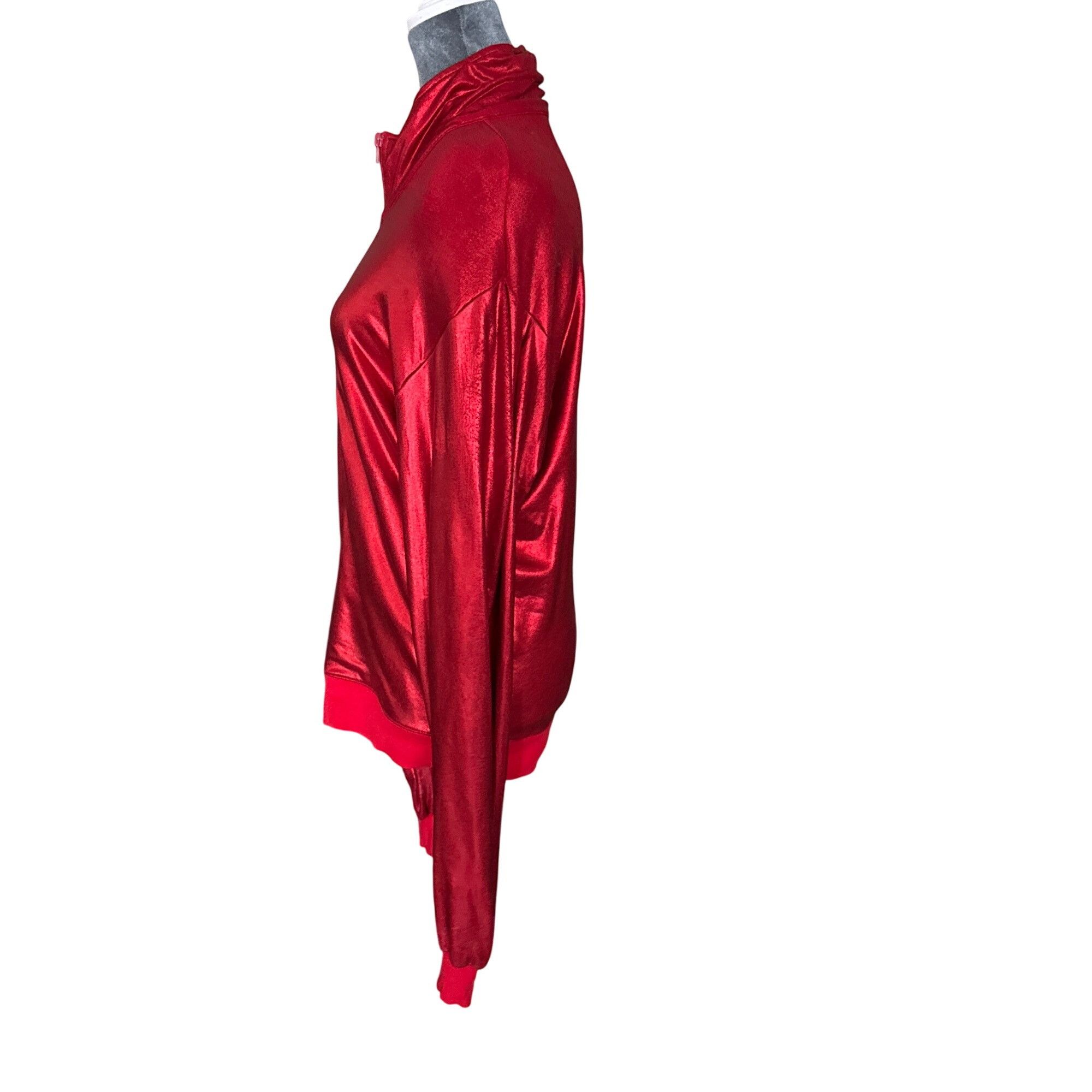 American Apparel American Apparel Vintage XS Red Shiny Zip-Up Jacket Womens N Size XS / US 0-2 / IT 36-38 - 2 Thumbnail