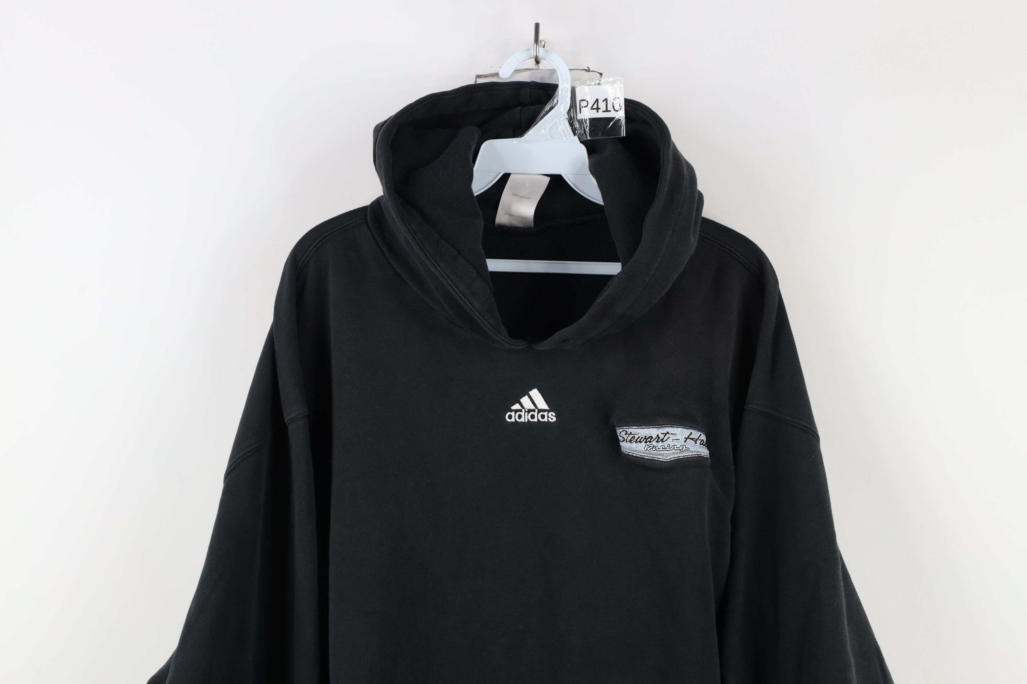 Adidas × Vintage Vintage Adidas Stewart Haas Racing Hoodie Sweatshirt Black Size US XL / EU 56 / 4 - 2 Thumbnail