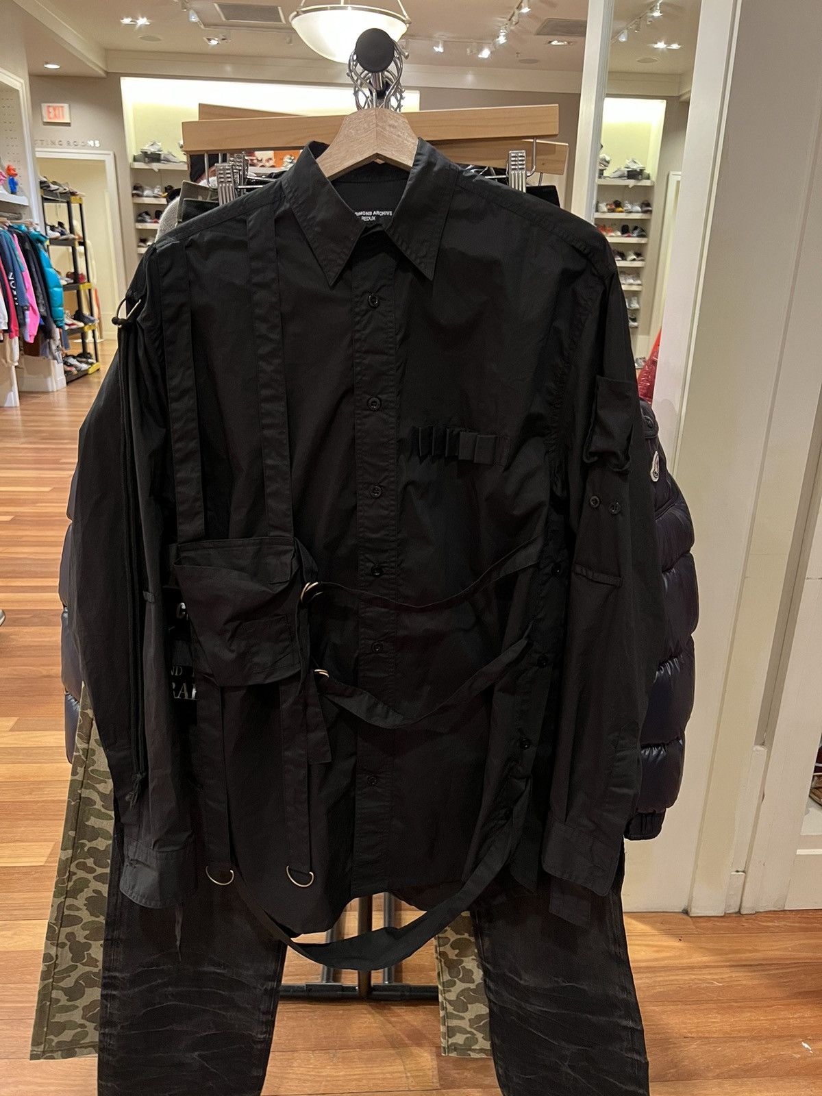 image of 2003 Raf Simons Archive Redux Bondage Shirt in Black, Men's (Size Medium)