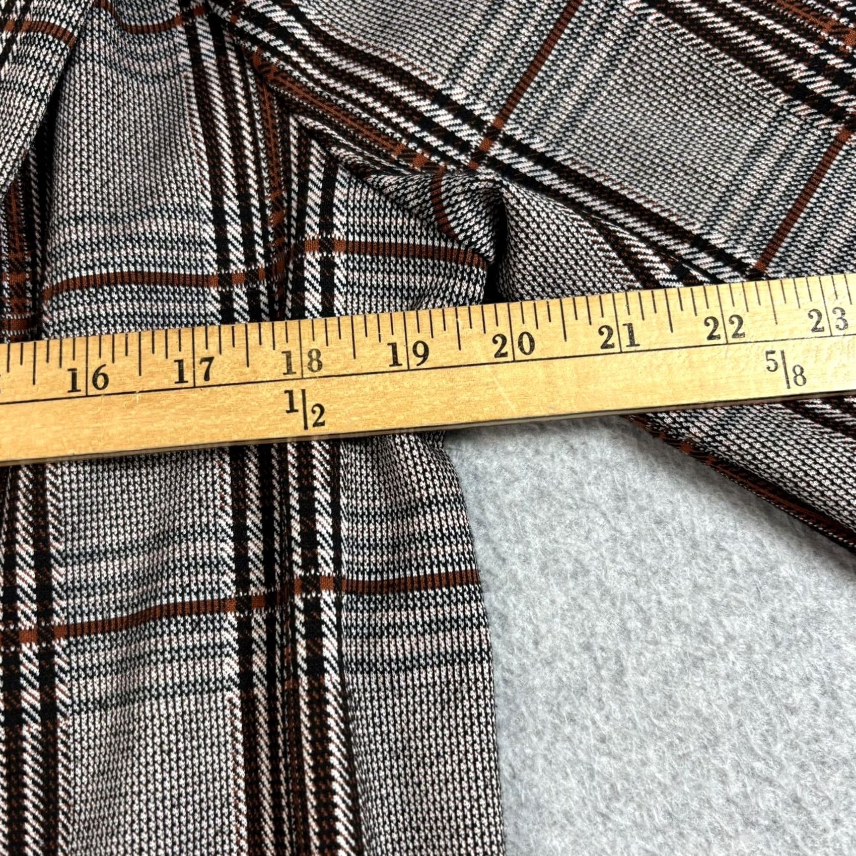 Vintage Melloday Coatigan Womens M Brown Plaid Long Jacket Overcoat Open Front Pockets Collared Knit Size M / US 6-8 / IT 42-44 - 6 Thumbnail