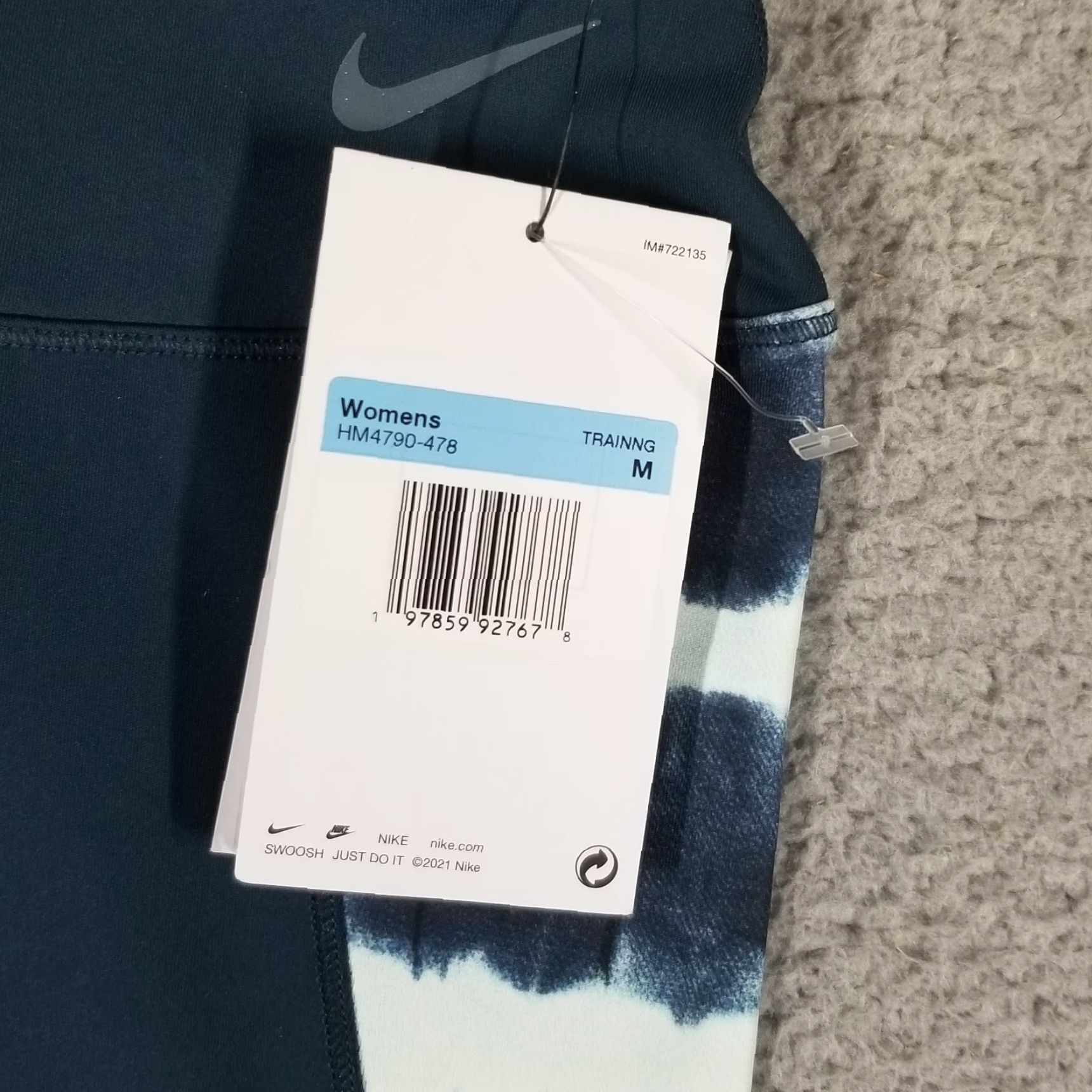 Nike Nike Women's High Rise 7/8 Yoga Leggings Medium Blue Yellow Activewear Compression Size 32" / US 10 / IT 46 - 3 Thumbnail