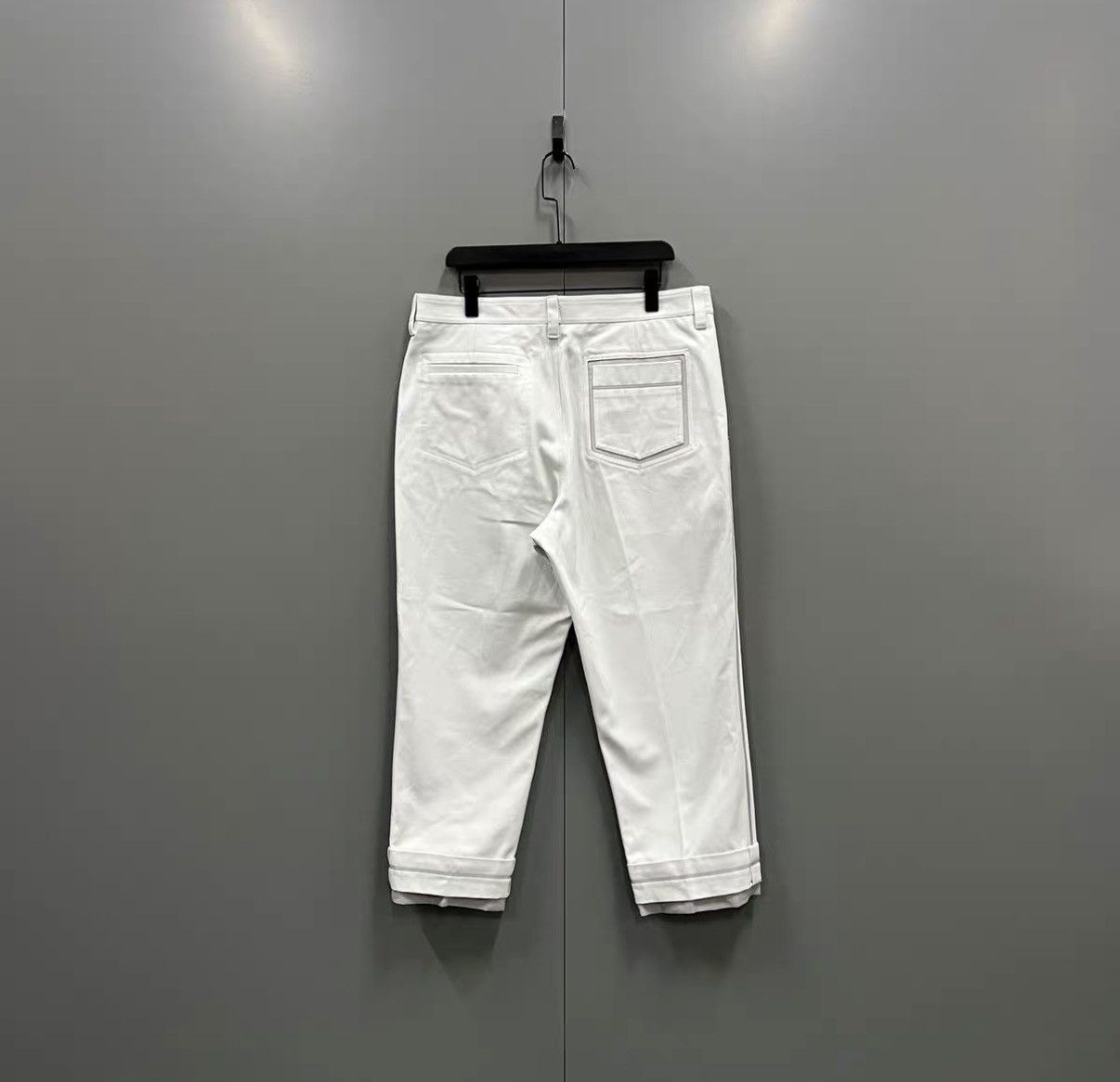 Dior Dior White Cuffed Straight-leg Pants J41 Size 36" / US 14 / IT 50 - 2 Thumbnail