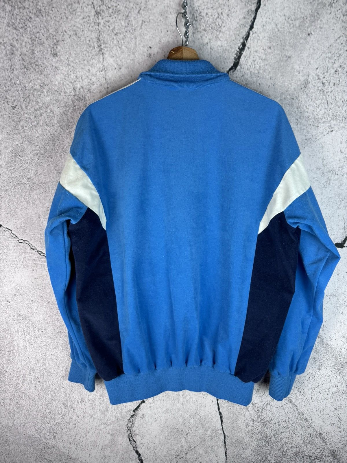 Adidas Vintage 90s Adidas Blue Zip Velvet Logo sweatshirt Size US XL / EU 56 / 4 - 2 Thumbnail