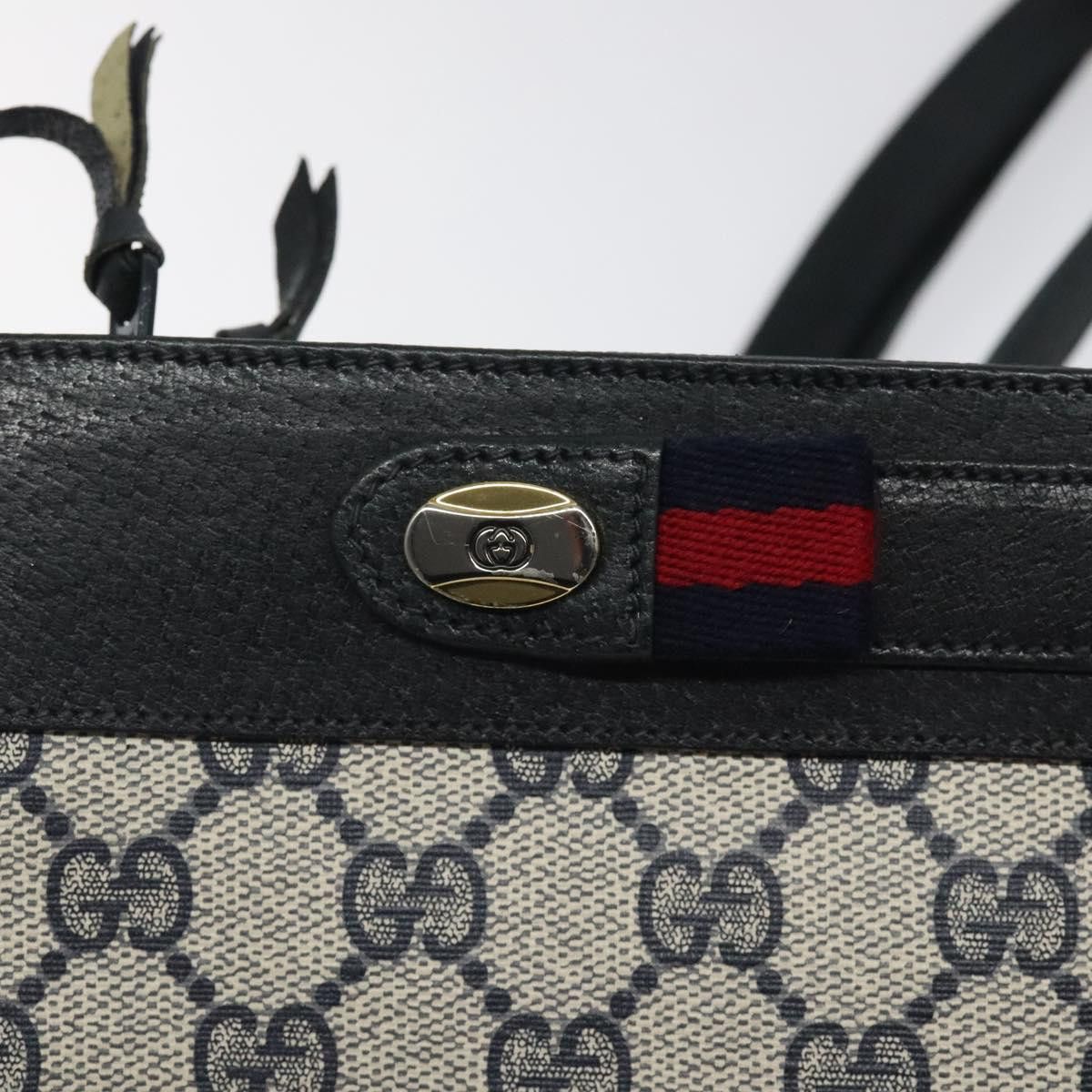Gucci GUCCI GG Supreme Sherry Line Shoulder Bag Pvc Navy Gold 96 Size ONE SIZE - 14 Thumbnail