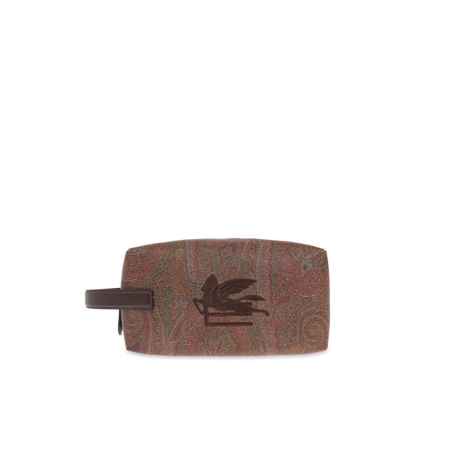 Etro ETRO Embroidered Brown Cosmetic Bag New & Authentic Size ONE SIZE - 1 Thumbnail