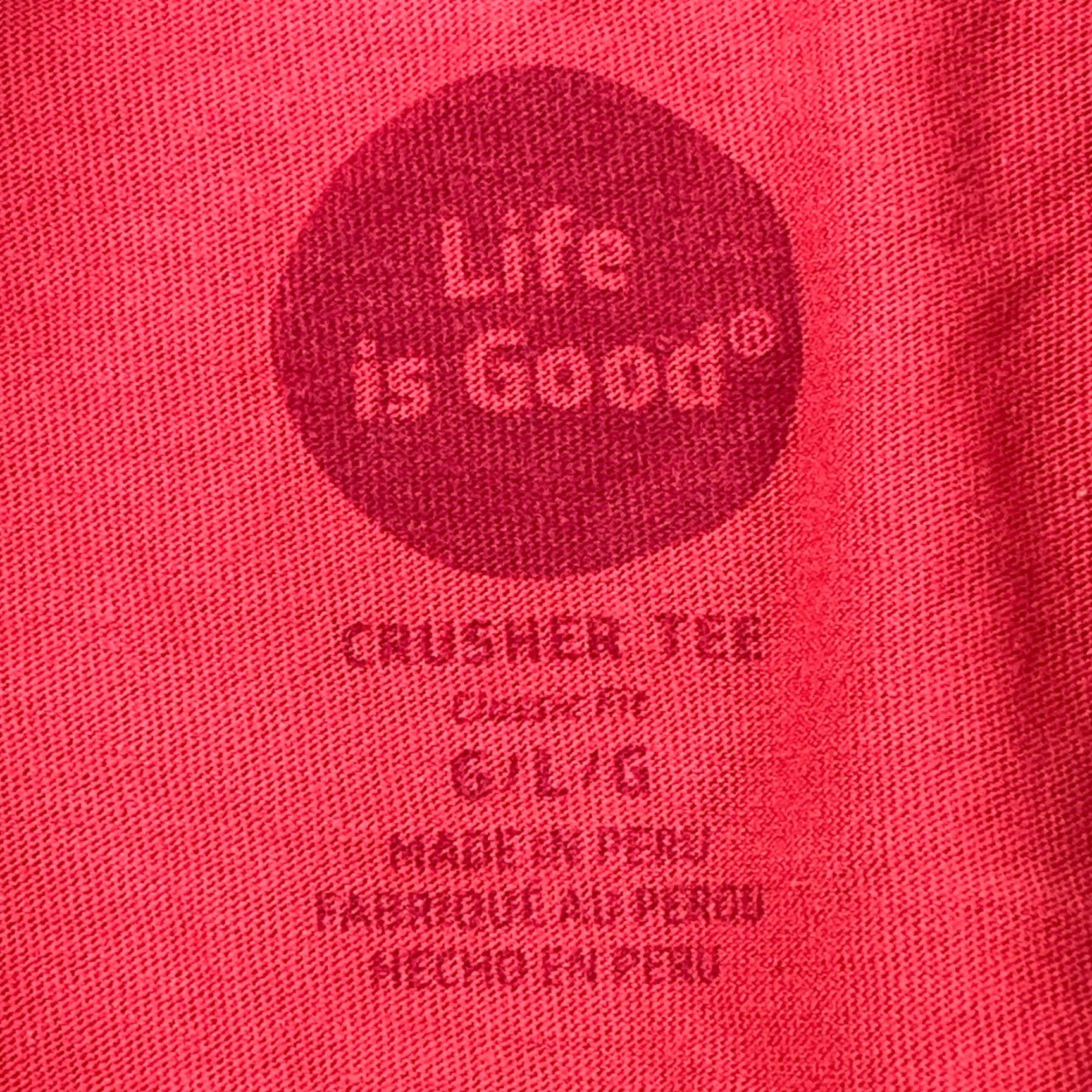 Life is Good Life Is Good Shirt Men Large Red Crusher Tee Classic Fit Spellout Logo Adult Size US L / EU 52-54 / 3 - 5 Thumbnail