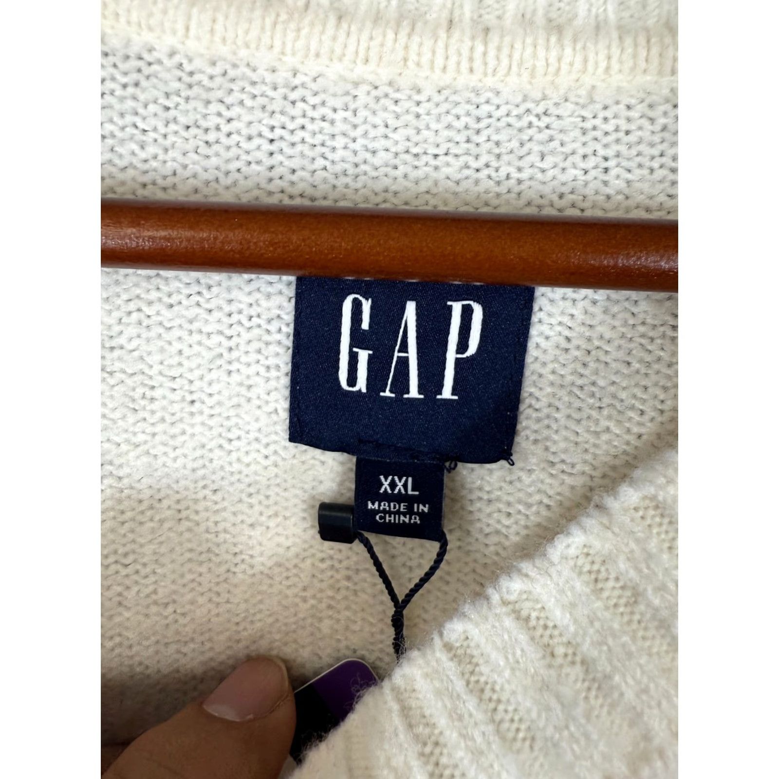 Gap VINTAGE? Gap Pullover Crew Neck Sweater Mens 2XL Ivory Wool Blend Raglan Sleeve NWT Size US XXL / EU 58 / 5 - 7 Thumbnail