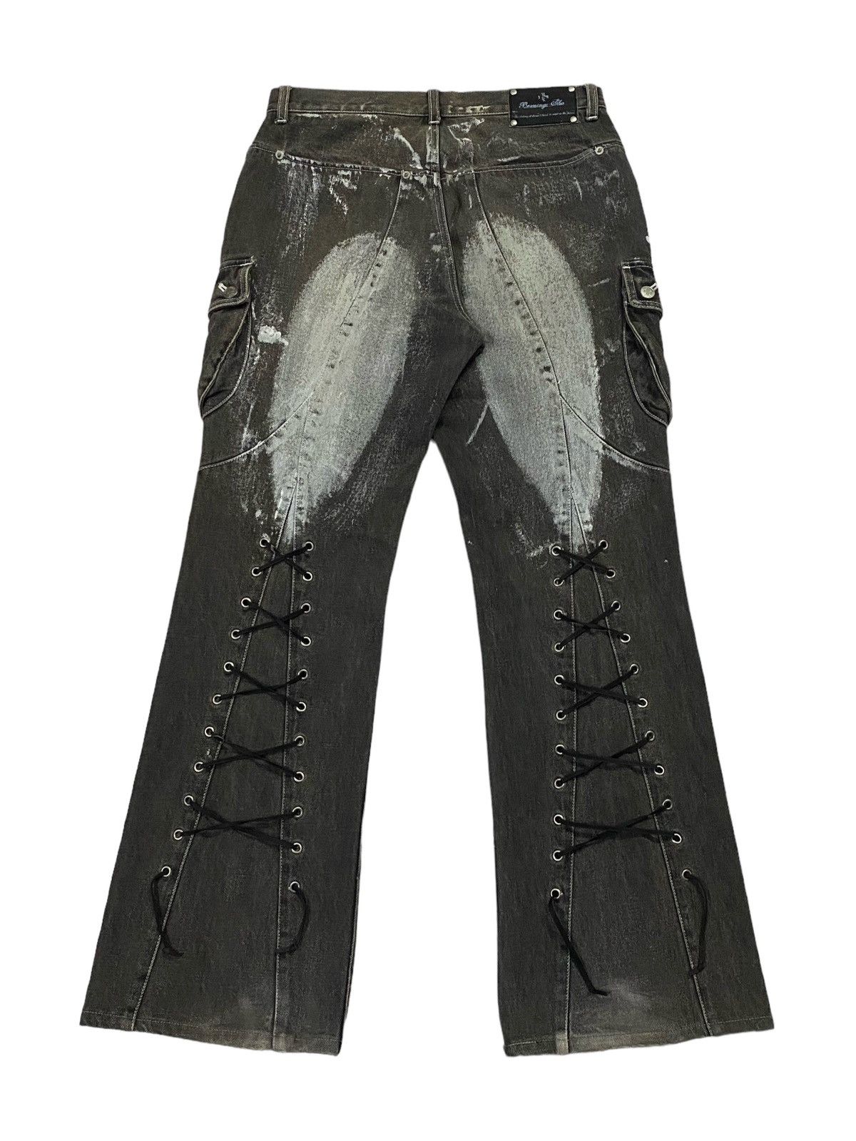 If Six Was Nine × Japanese Brand Berning Sho Flared Cargo Jeans Size US 30 / EU 46 - 3 Thumbnail