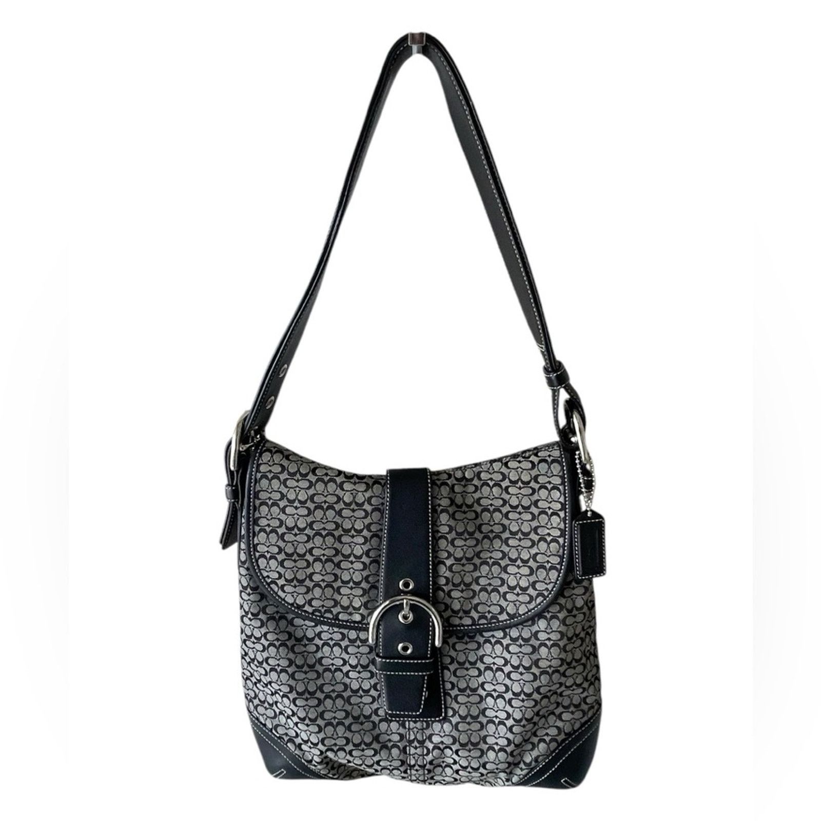 Coach COACH “Soho Duffle” Black Gray Canvas Small C Bag CrossbodY Size ONE SIZE - 2 Thumbnail