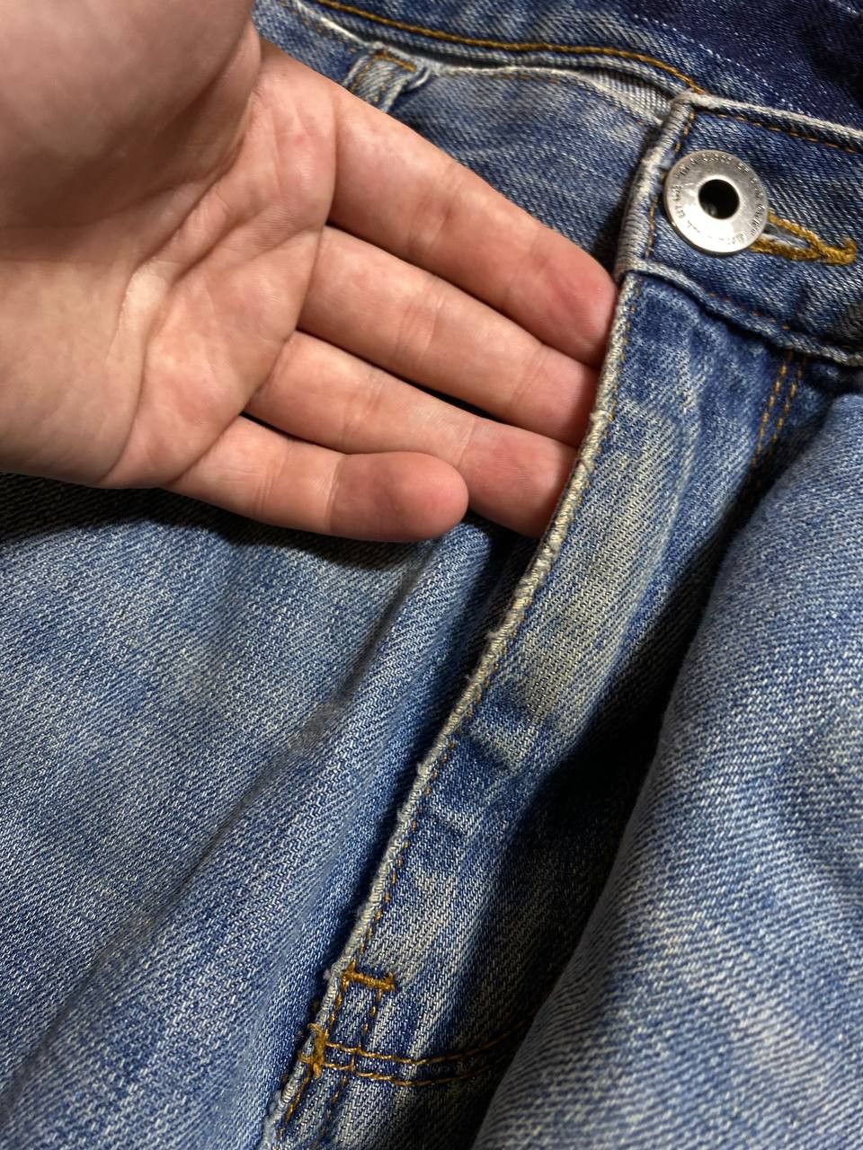 Japanese Brand 💥Vintage Distressed Washed Painted Flared Crash Denim Pants Size US 34 / EU 50 - 12 Thumbnail