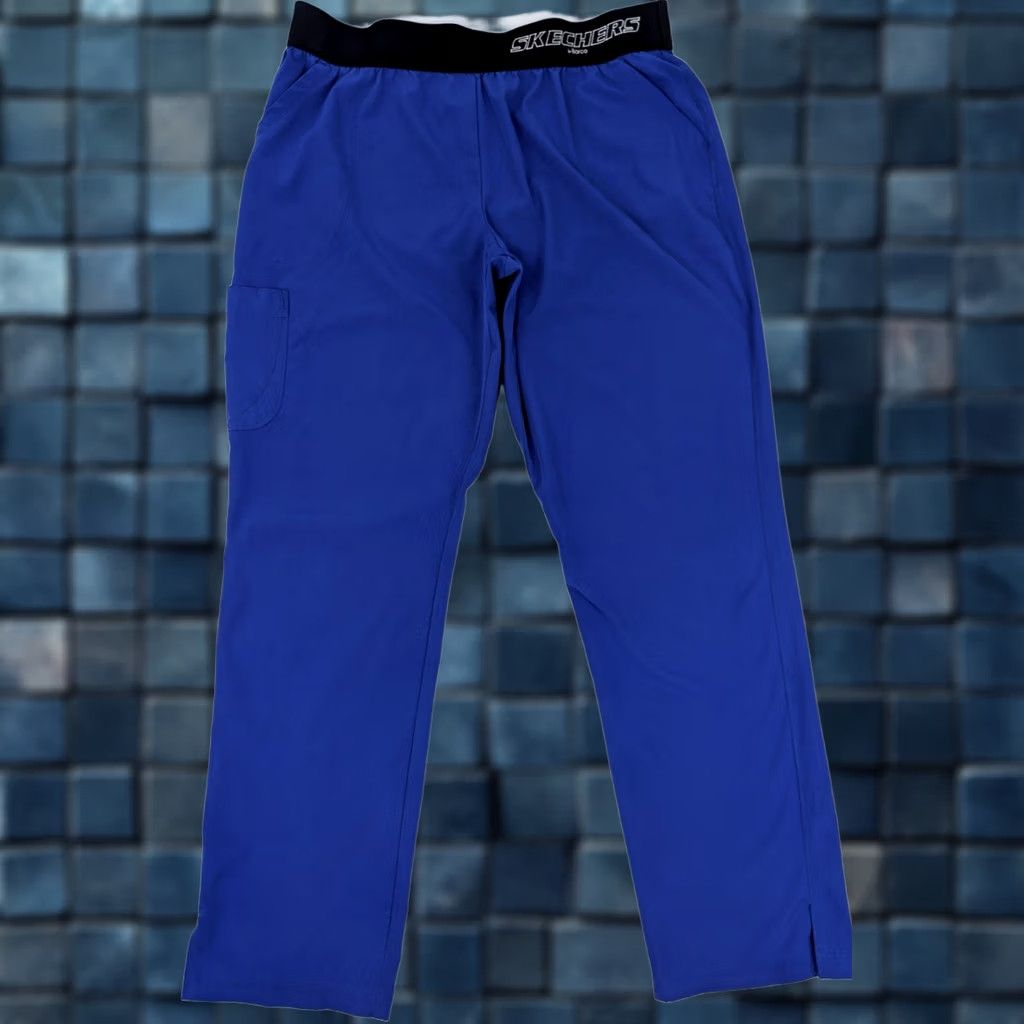 SKECHERS Skechers Barco Scrub 3 Pocket Cargo Pants Men XL (34x31) Blue Elastic Waist Size US 36 / EU 52 - 1 Thumbnail