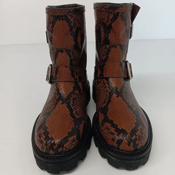Jimmy Choo Jimmy Choo Youth II Cuoio Snake Print Leather Biker Boots-36 Size US 6 / IT 36 - 3 Thumbnail