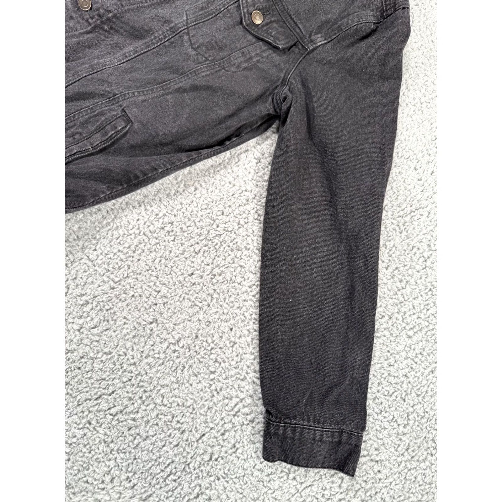 Denime ACDC Jacket Mens Small Black Denim Back in Black Button Up Pockets Long Sleeve Size US S / EU 44-46 / 1 - 3 Thumbnail
