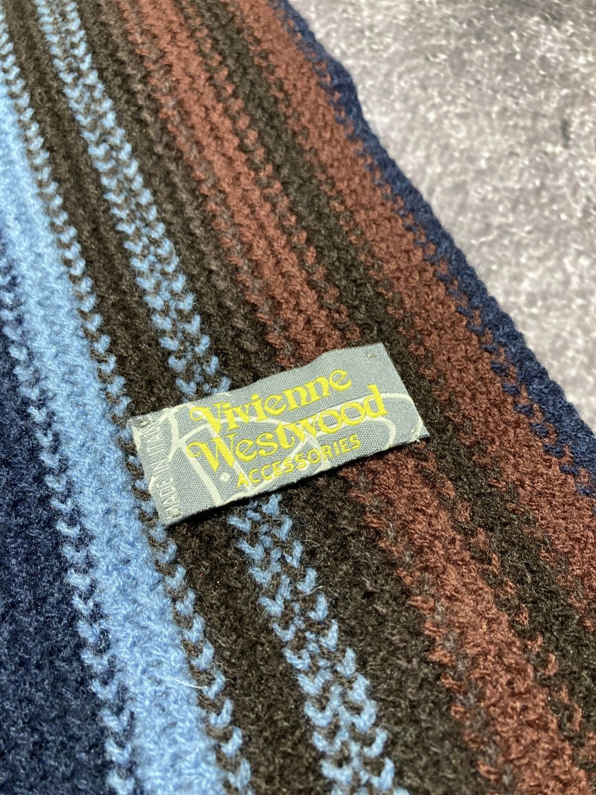Vivienne Westwood Vivienne Westwood Accessories Wool Scarf Striped Orb Logo Size ONE SIZE - 3 Thumbnail