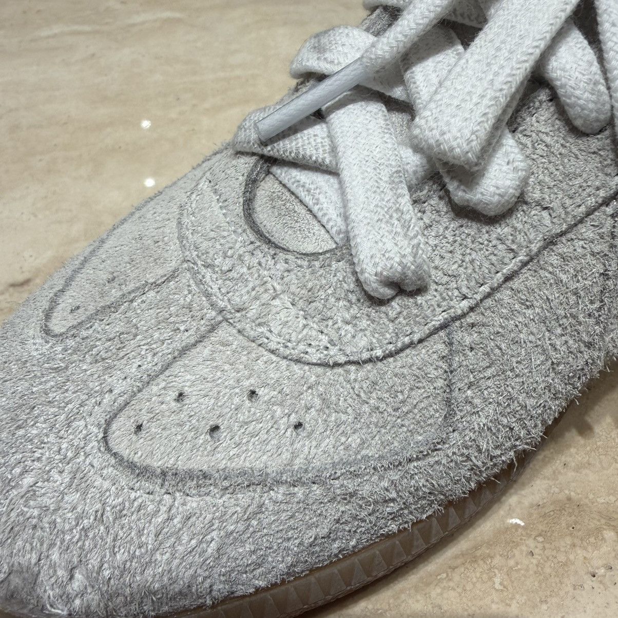 Maison Margiela NWT Distressed Replica Women’s Sneaker - Blue/White - 37.5 Size US 7.5 / IT 37.5 - 11 Thumbnail