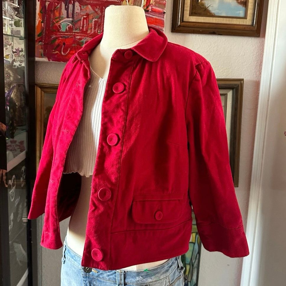 Other talbots red button up coat jacket Size M / US 6-8 / IT 42-44 - 2 Thumbnail