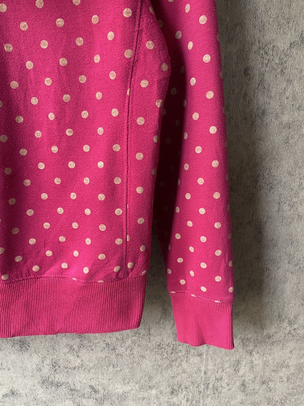Japanese Brand Polkadot Faux Fur Design Hoodie