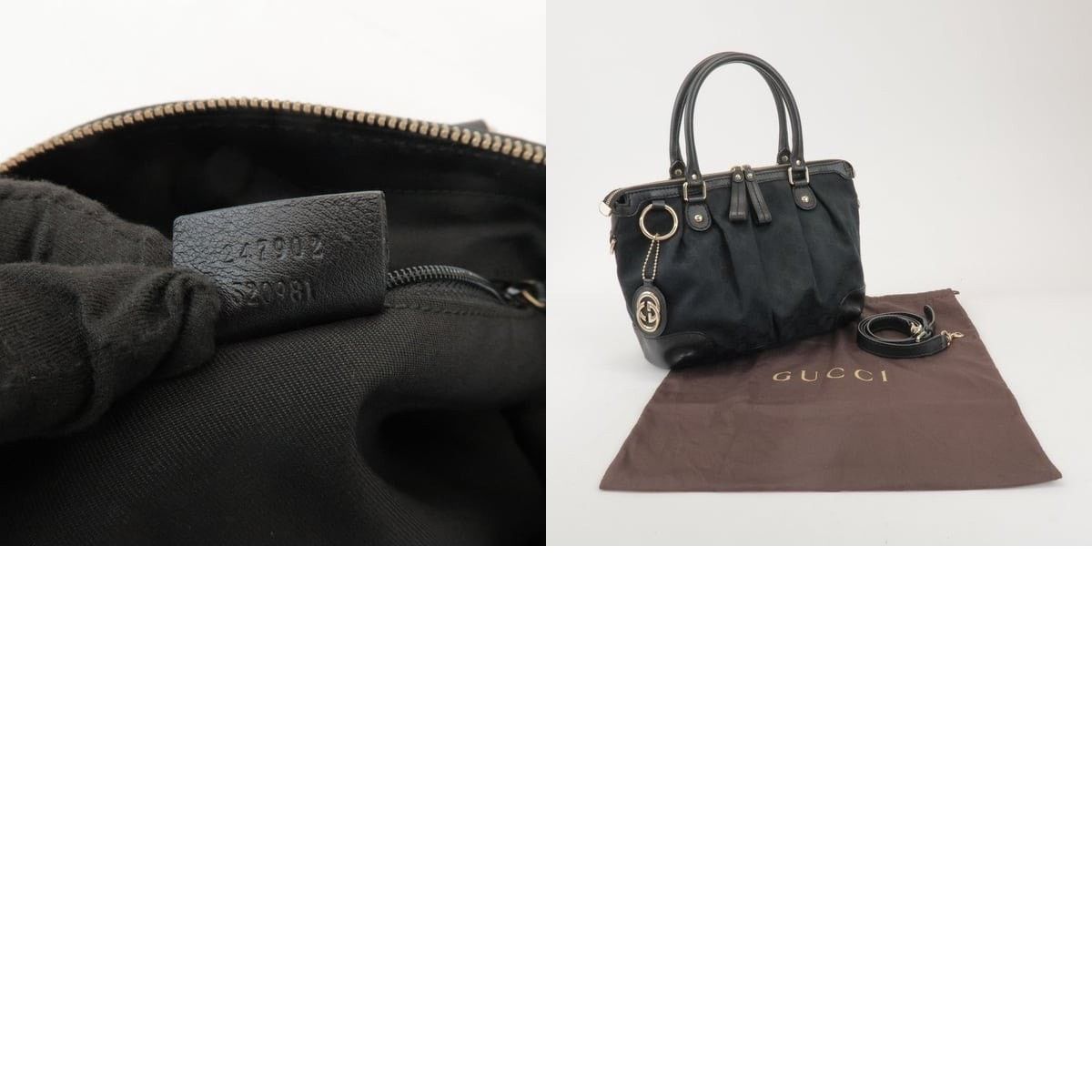 Gucci Gucci Sukey Interlocking G GG Canvas & Leather Satchel Black Size ONE SIZE - 8 Thumbnail